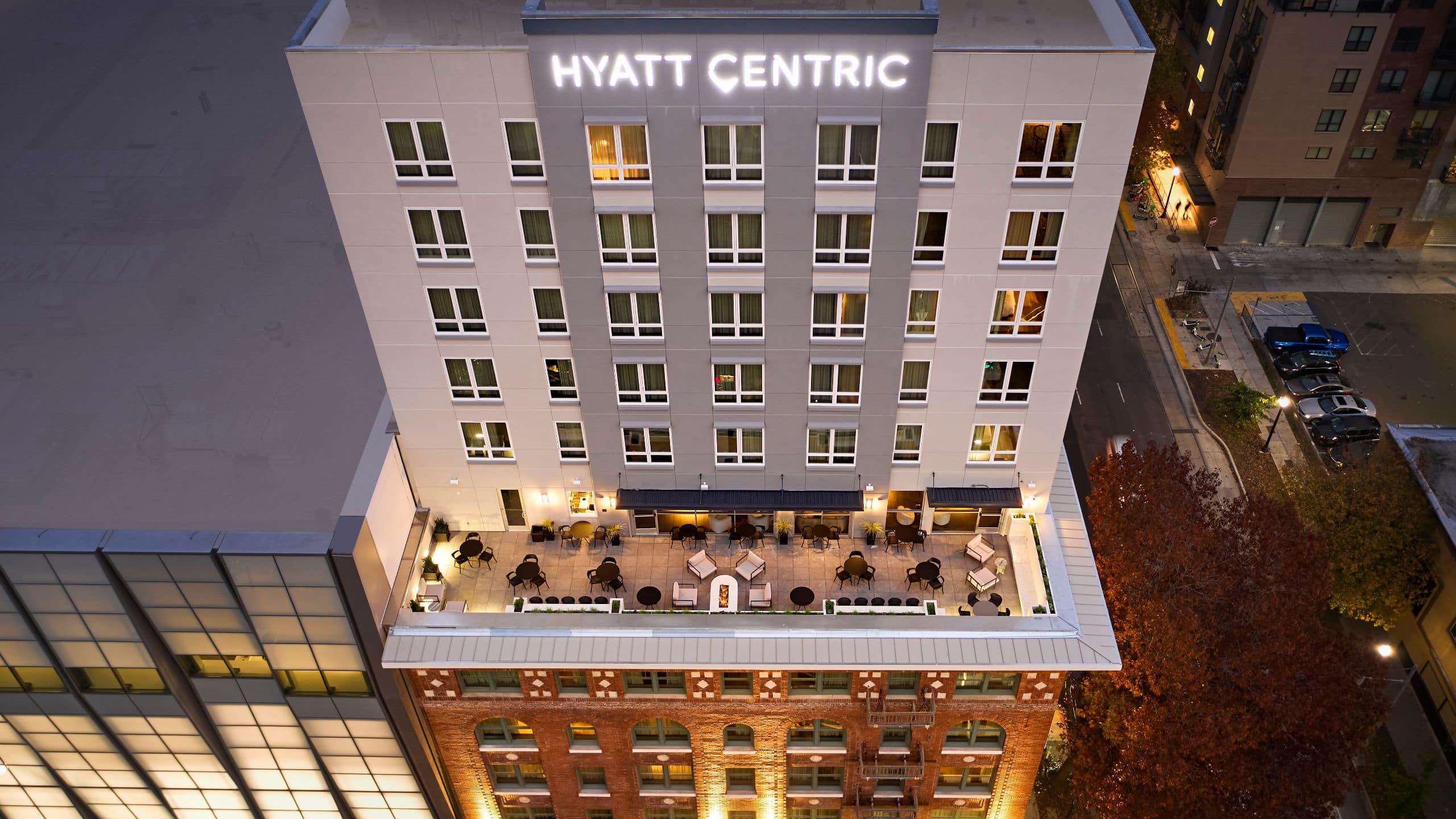 Hyatt Centric Downtown Sacramento Clayton Club Patio Exterior Aerial View