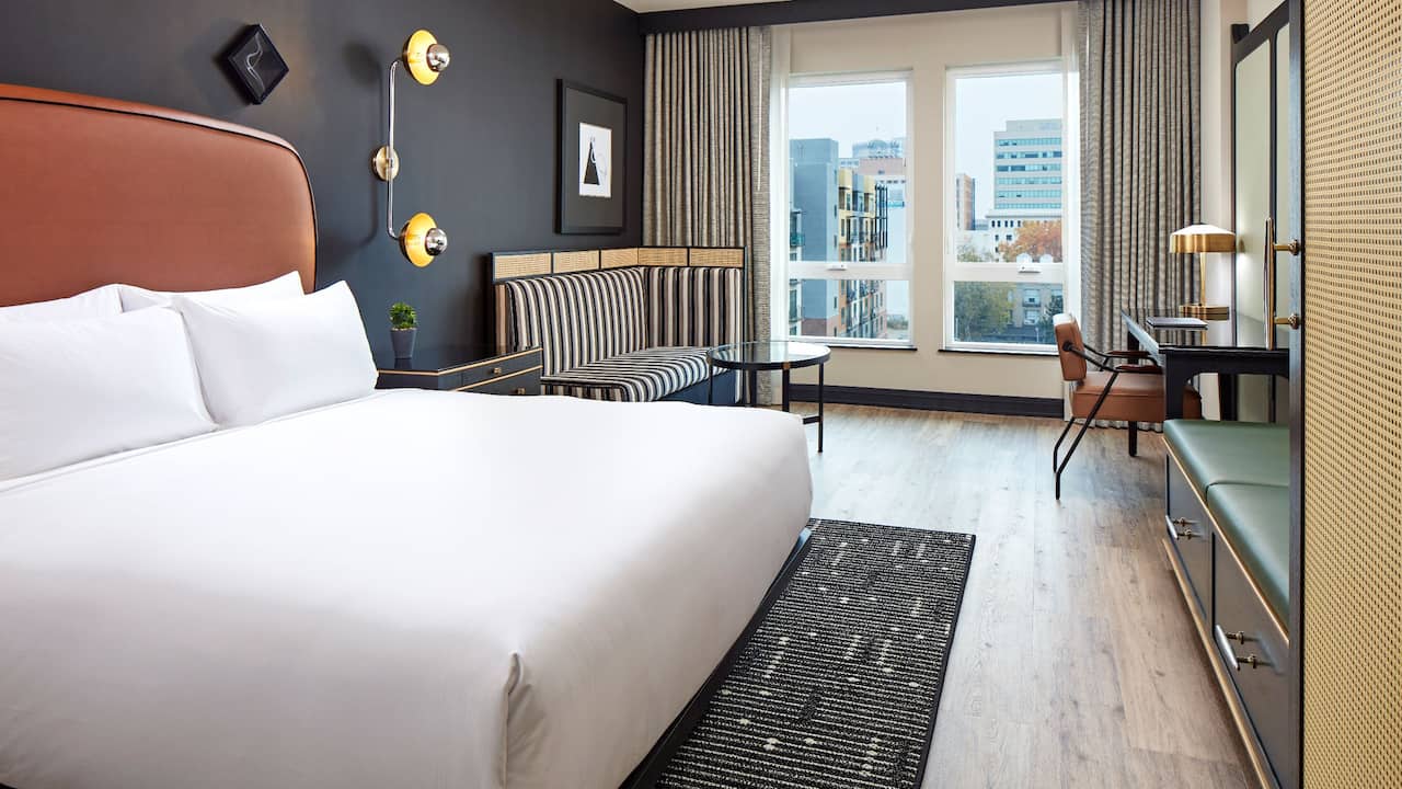 King deluxe guestroom at Hyatt Centric Downtown Sacramento