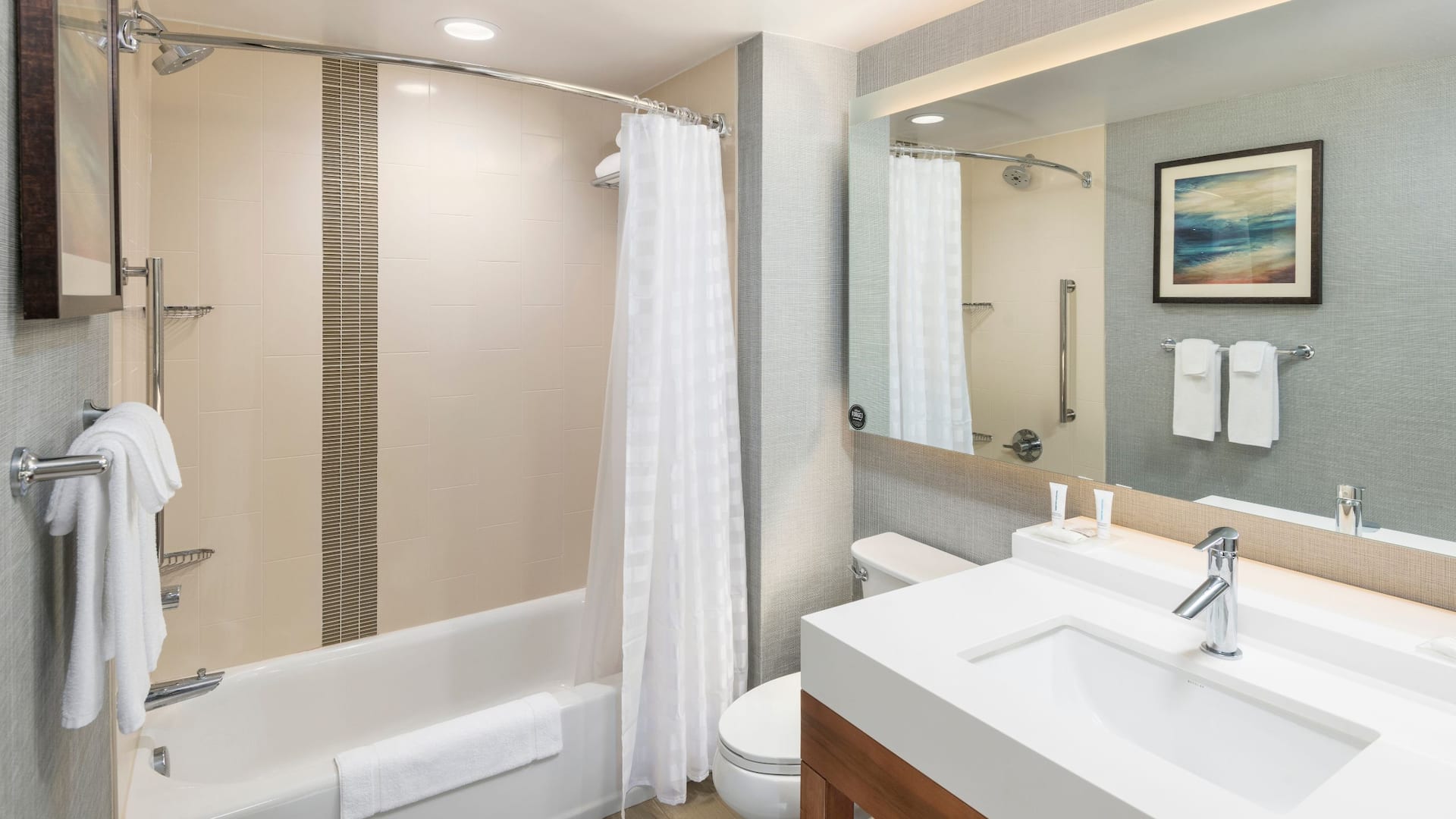 3 of 3 Hyatt Place Greenville Downtown Two Queens Bathroom