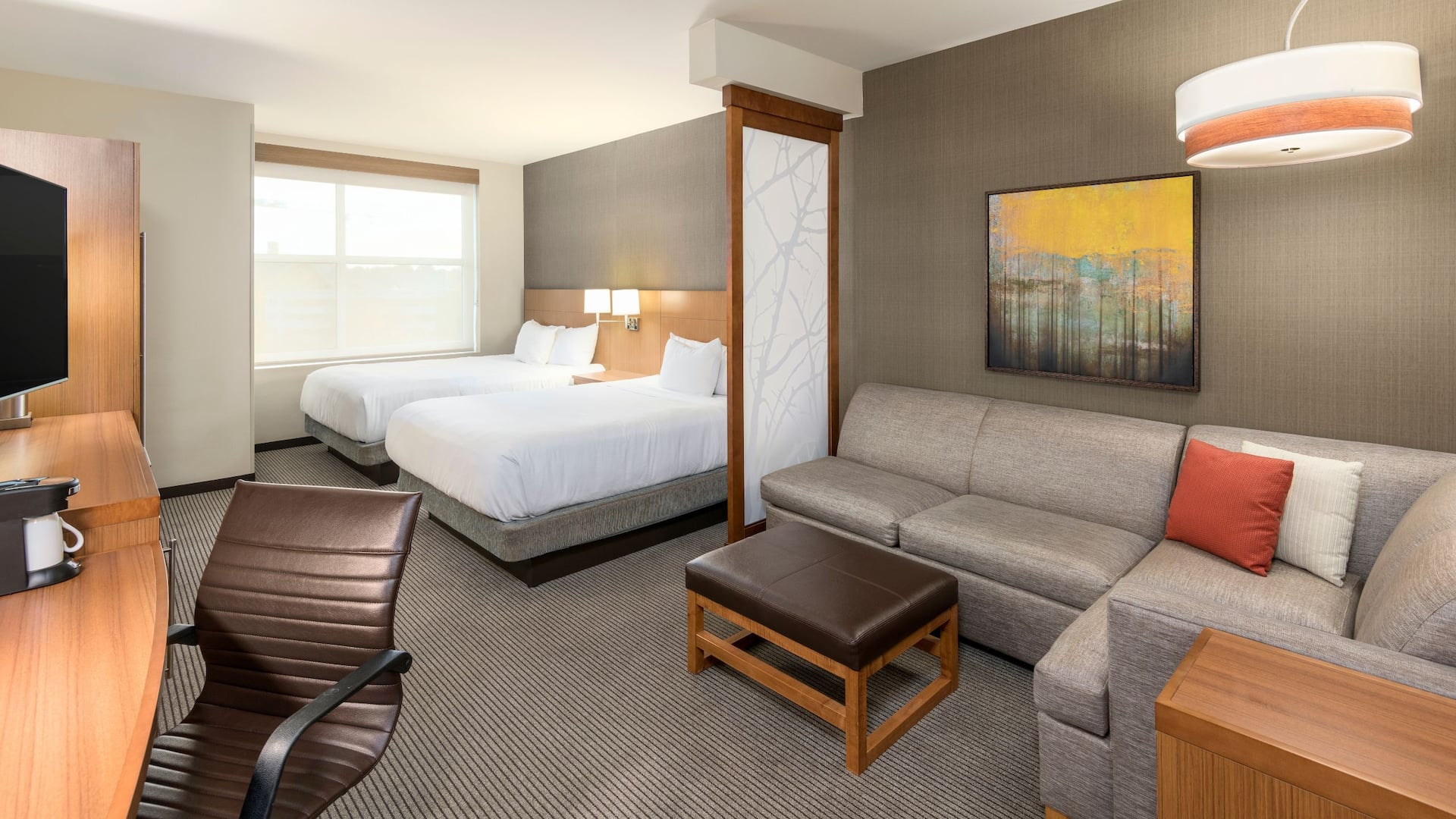 Hyatt Place Greenville Downtown Two Queens Guestroom