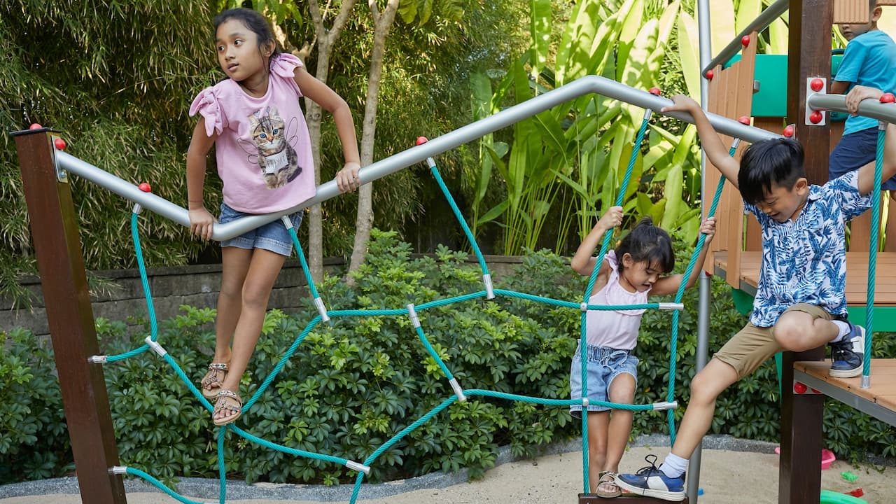 Mingling in outdoor playground of Kemu Mai