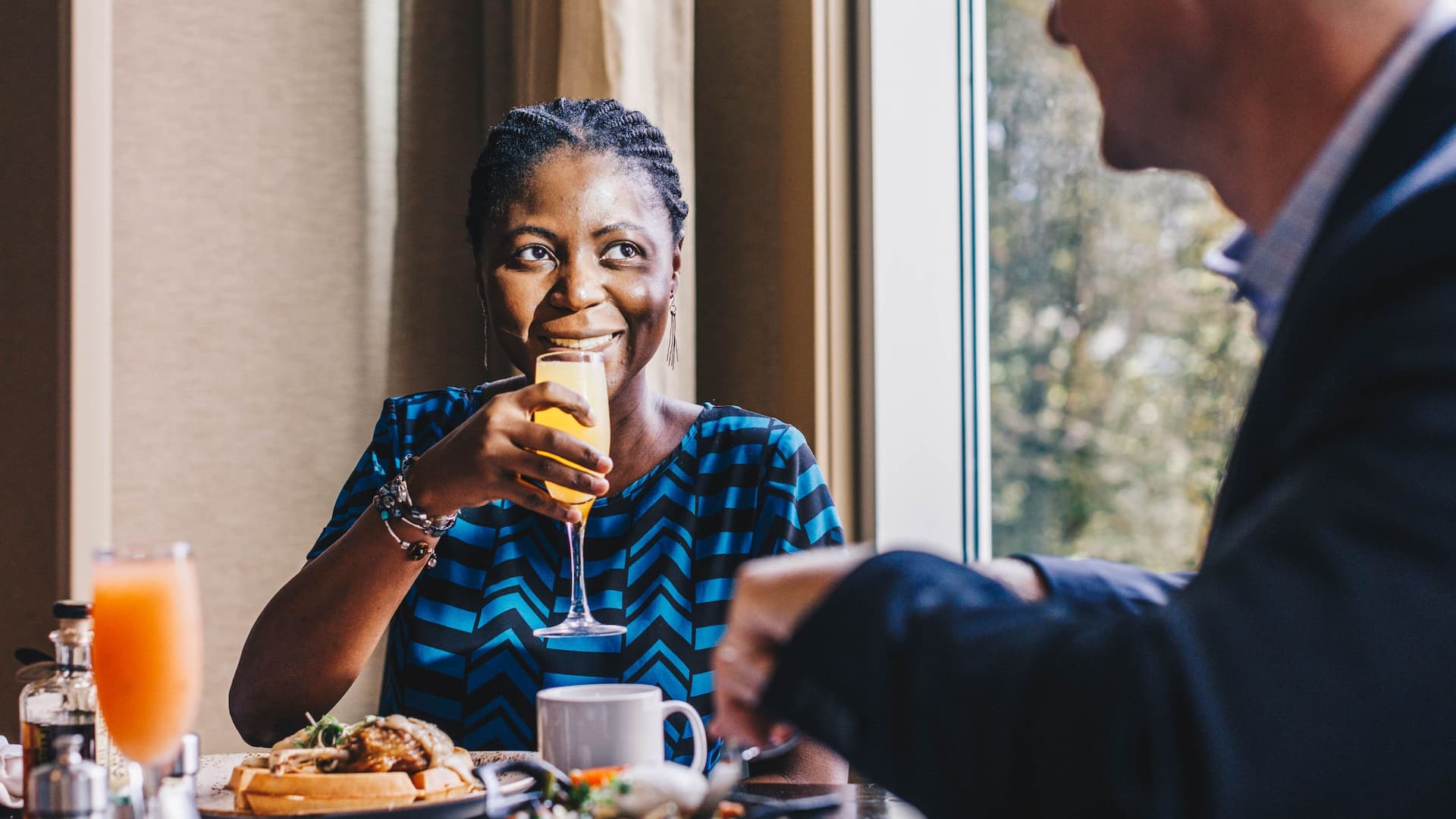 Hyatt Regency Bellevue on Seattle's Eastside Eques Breakfast Couple