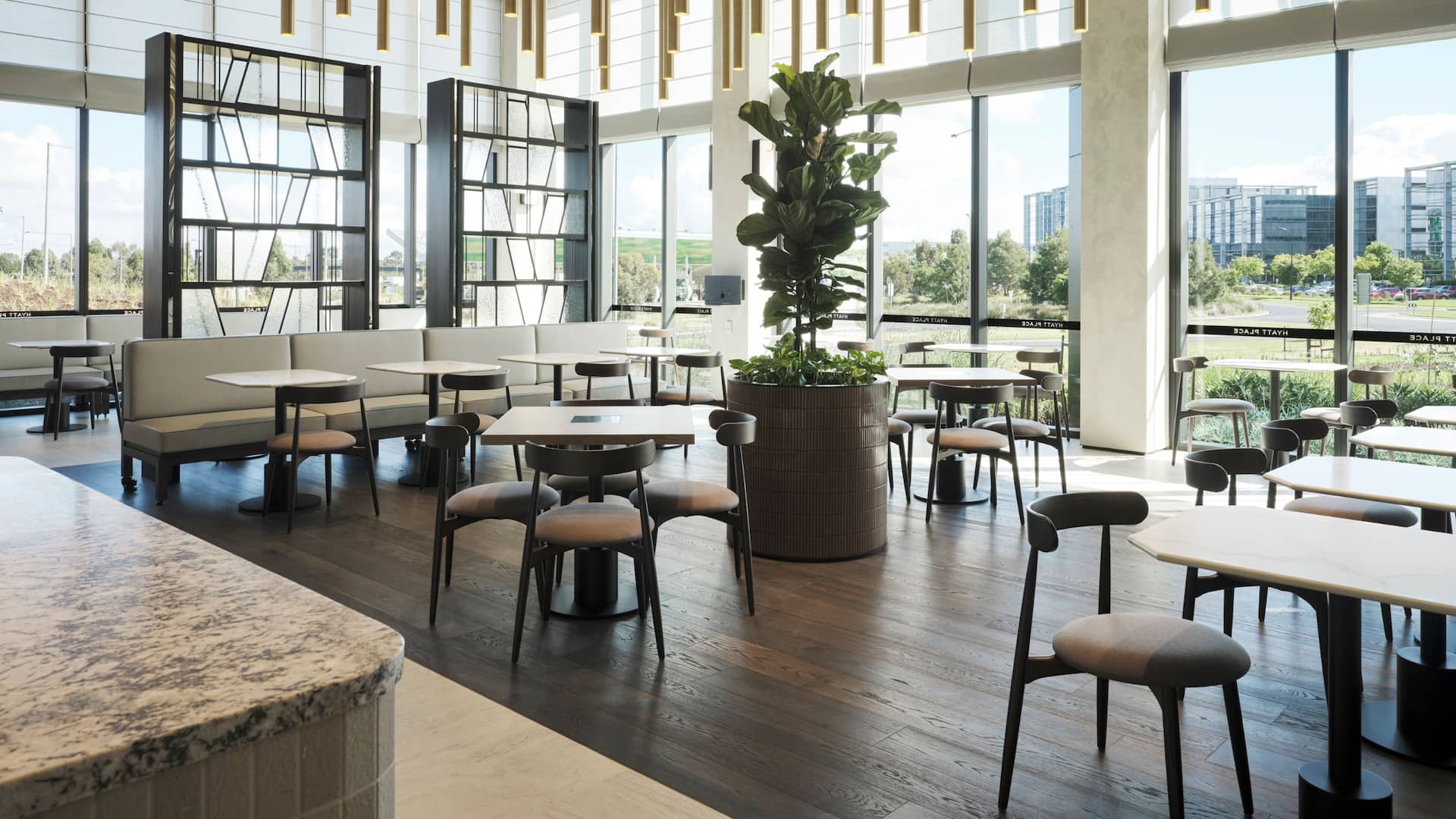 Hyatt Place Melbourne Caribbean Park Restaurant Windows