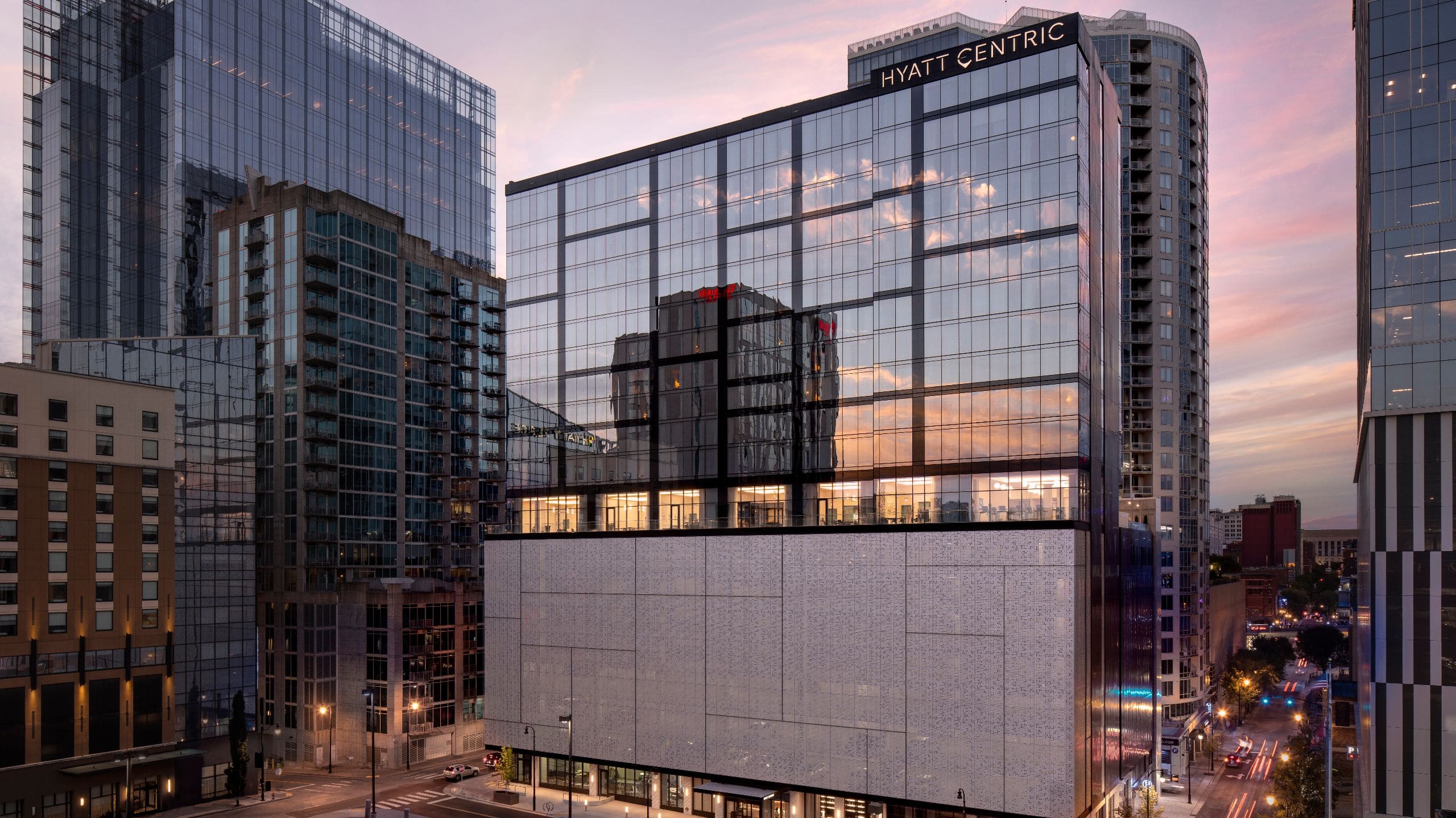 Hyatt Centric Downtown Nashville Front Exterior Dusk