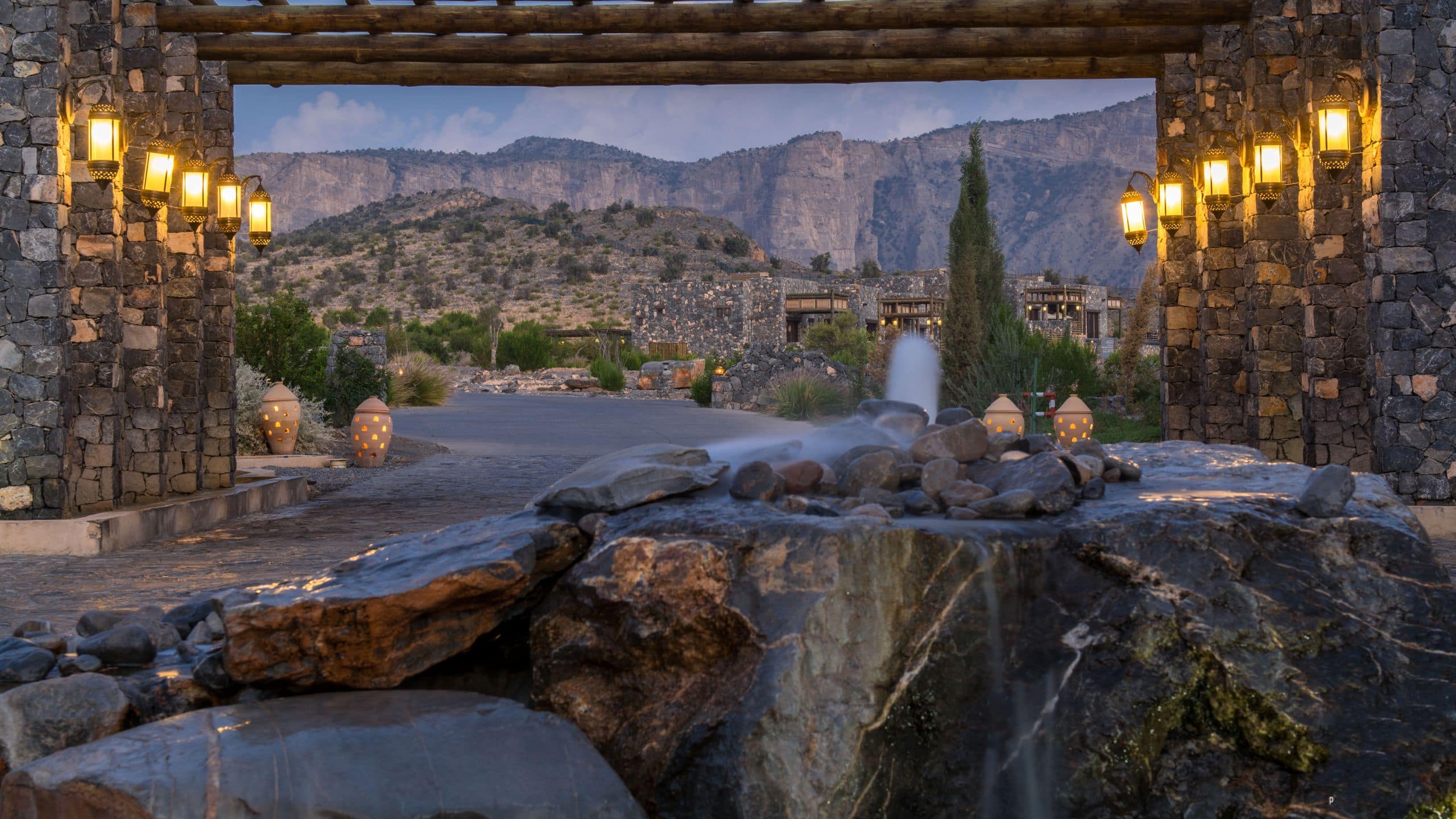 Alila Jabal Akhdar Main Entrance Fountain