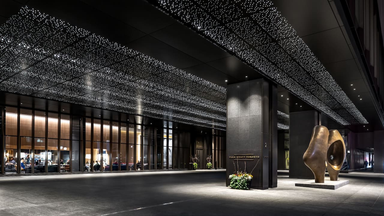 The front exterior view of the Park Hyatt Toronto hotel