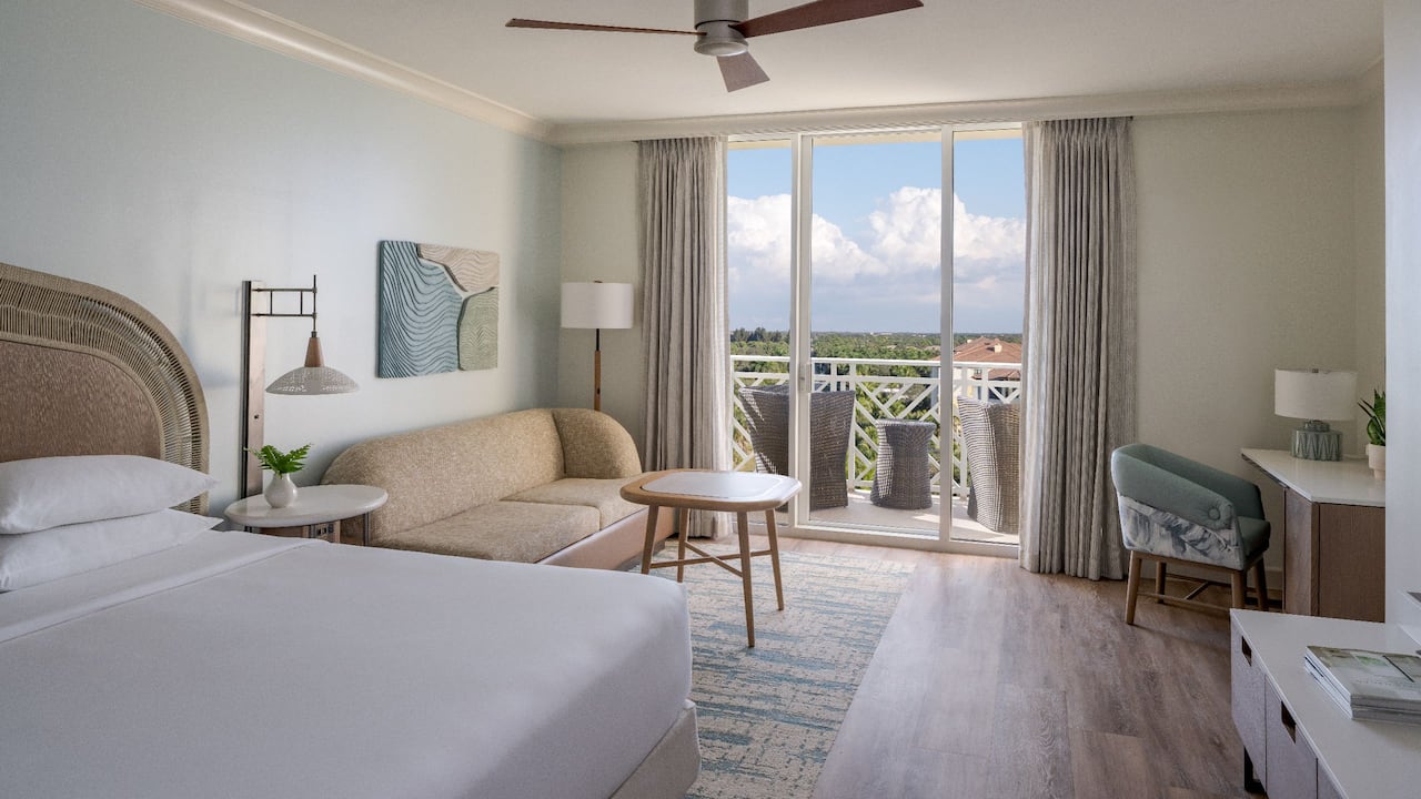 One King Bed guestroom with balcony and sofa bed