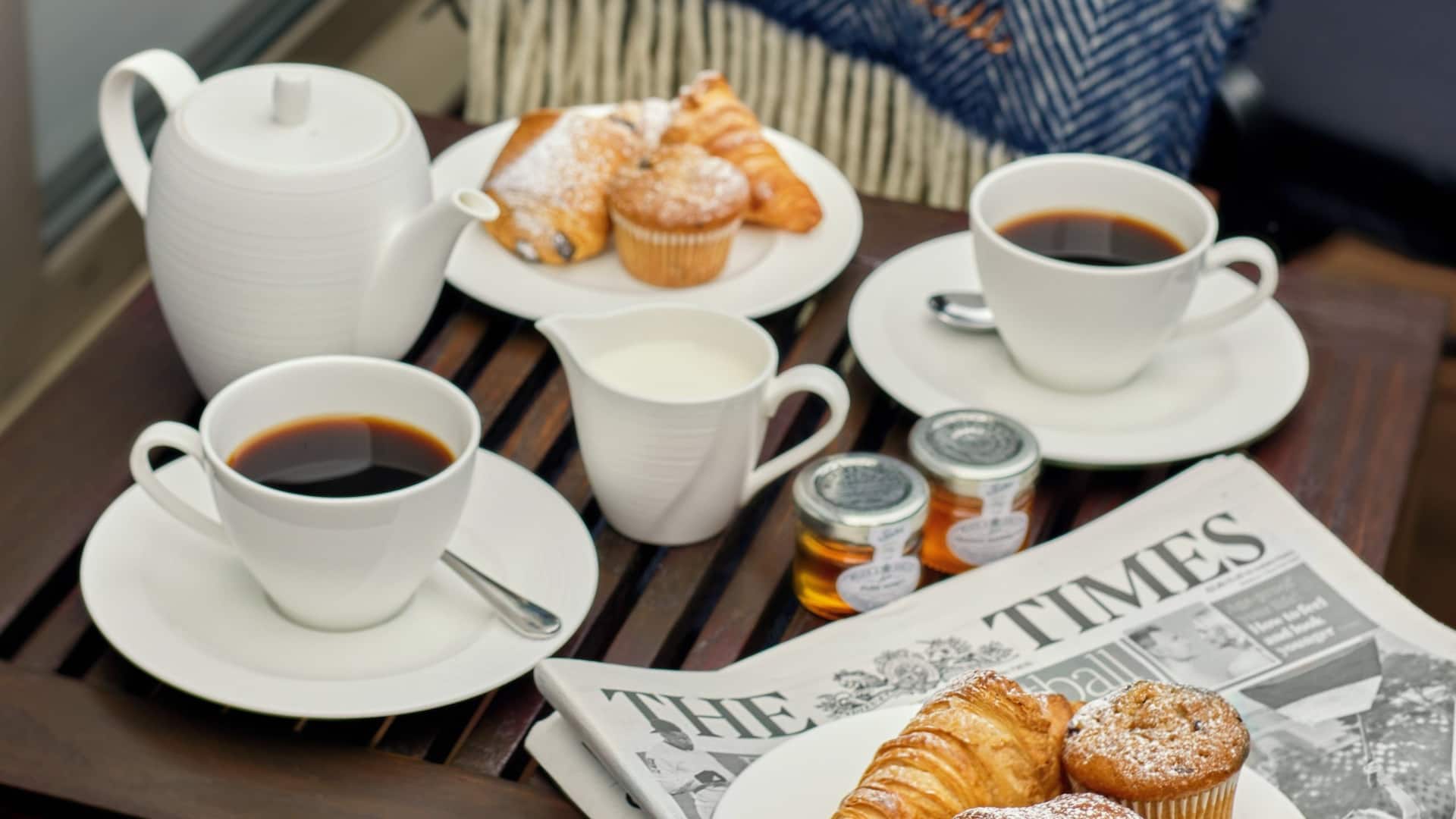 7 of 8 Hyatt Regency London - The Churchill Balcony Suite Breakfast Pastry Coffee