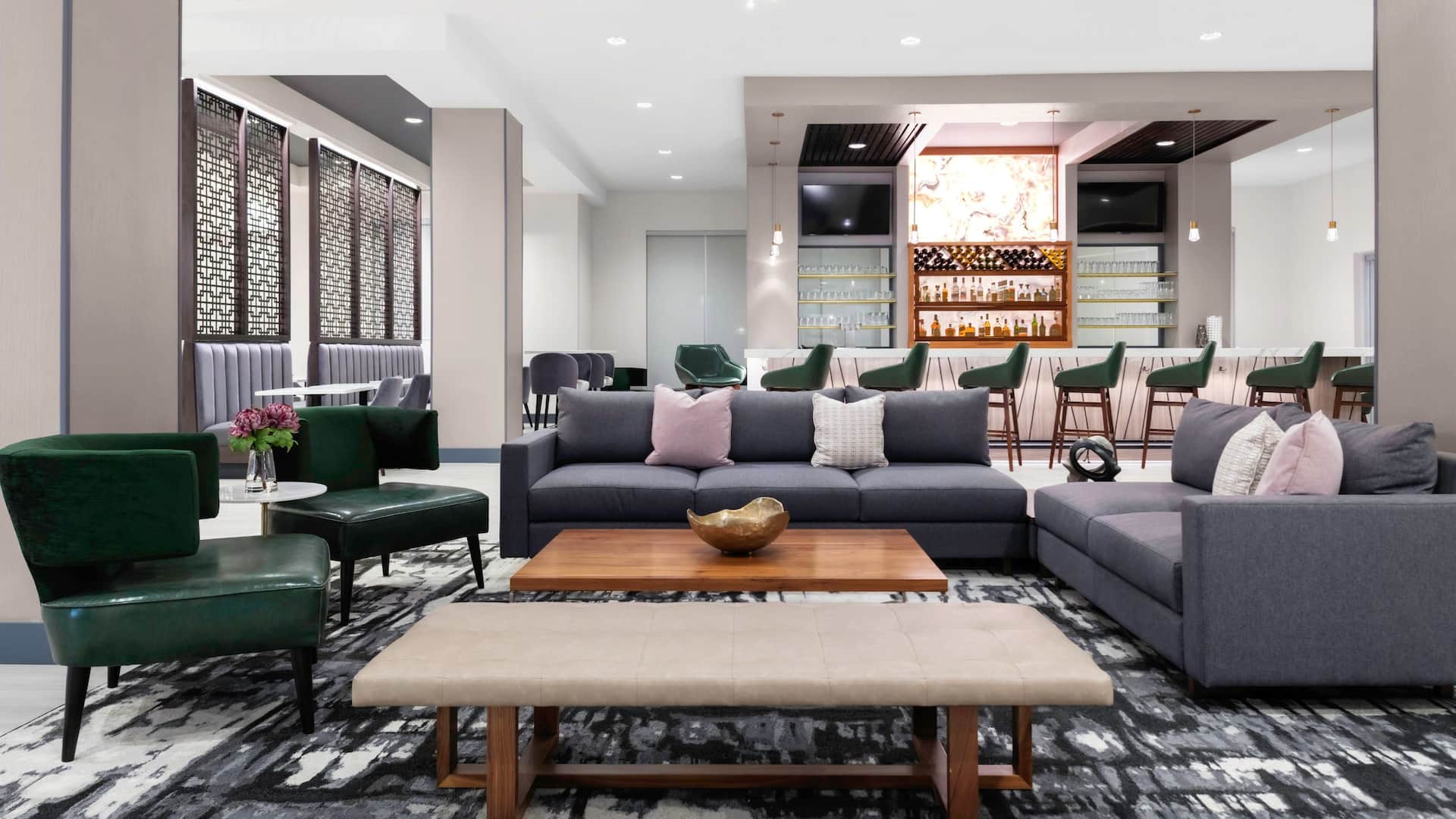 Hyatt House Charlotte / Rea Farms Lobby Seating Bar