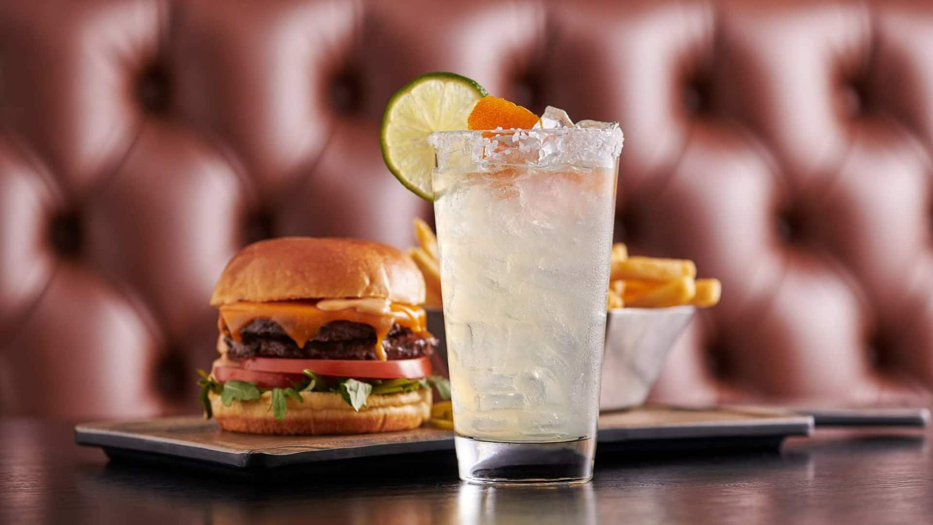 Hyatt HouseHyatt Place HP_P0477 Lime Margarita And Cheeseburger