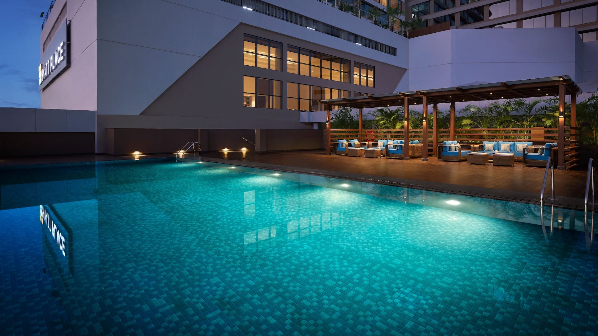 Hyatt Place Vadodara Pool Sunset