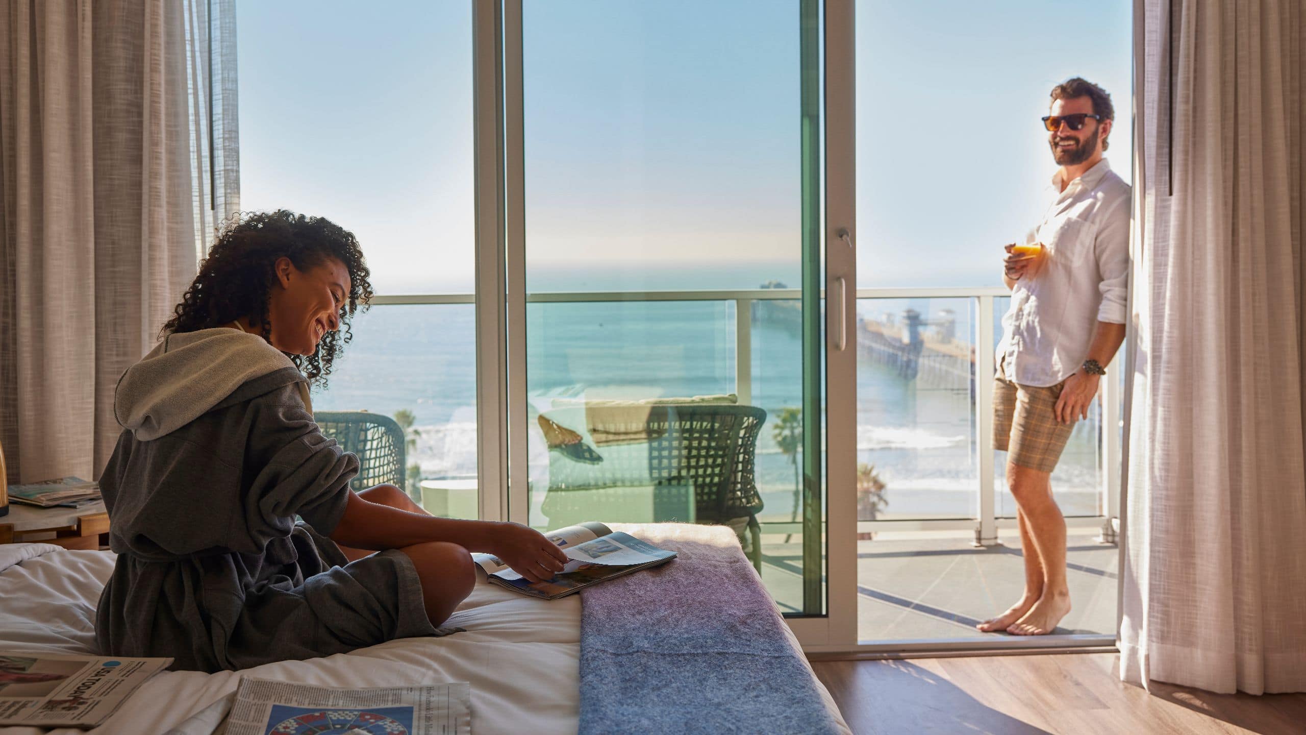 Mission Pacific Hotel Bohemian Suite Balcony Couple
