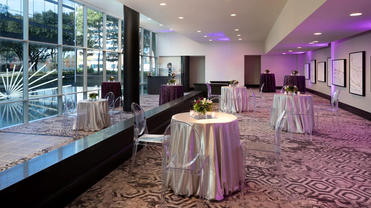 Water Court reception setup and pre-function space