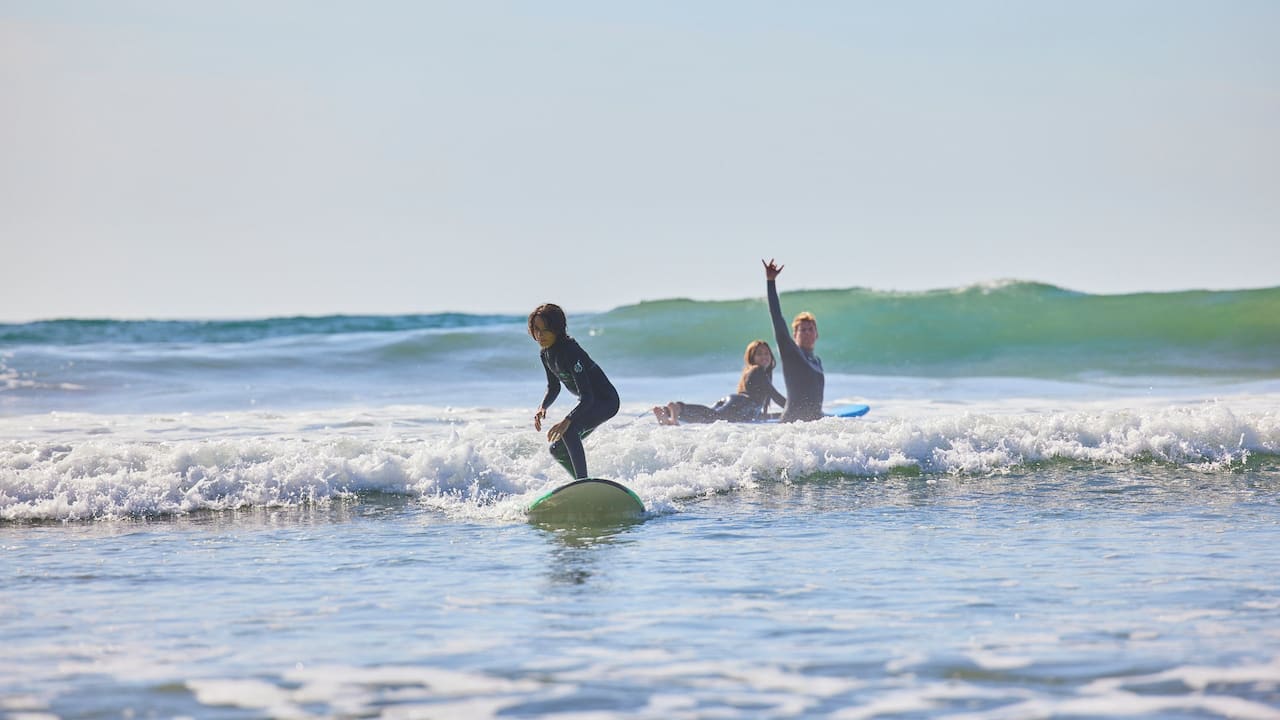 Beach Surfing Family