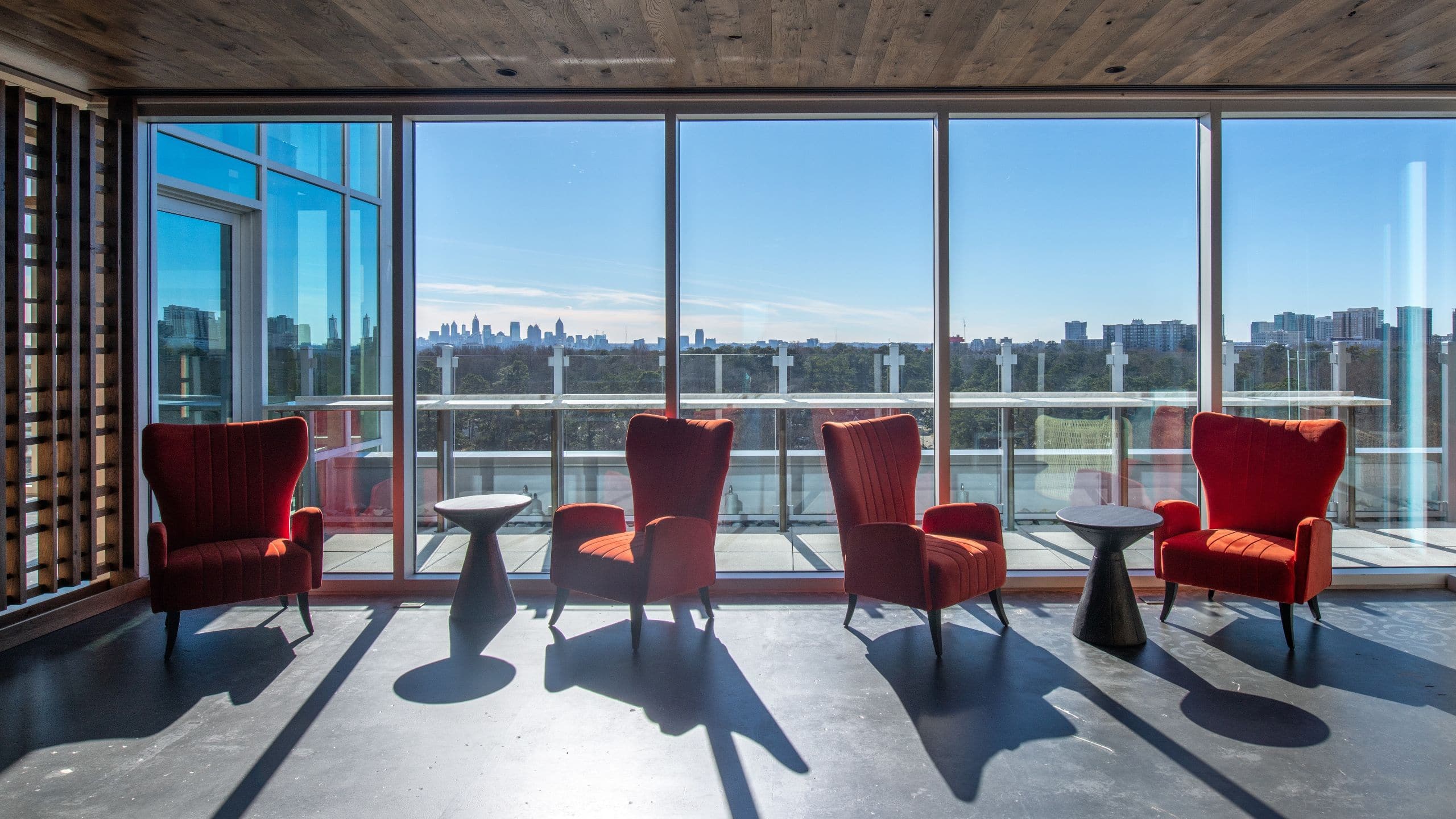 Hyatt Centric Buckhead Atlanta Spaceman Lounge View With City Skyline