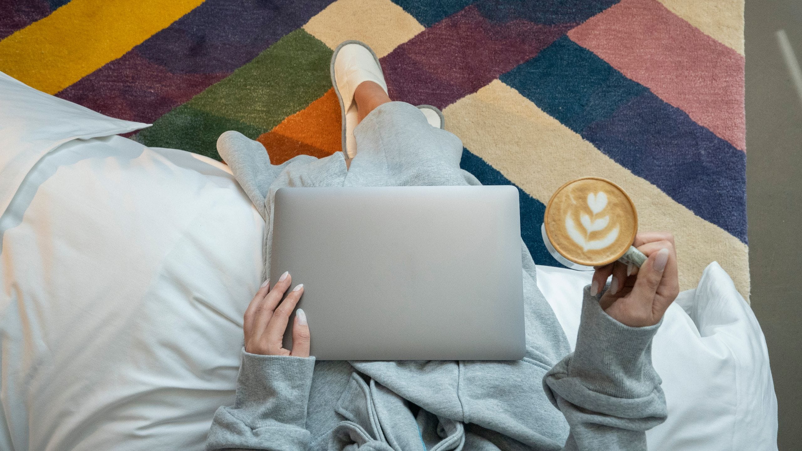 Hyatt Centric Jumeirah Dubai Guest With Laptop And Coffee