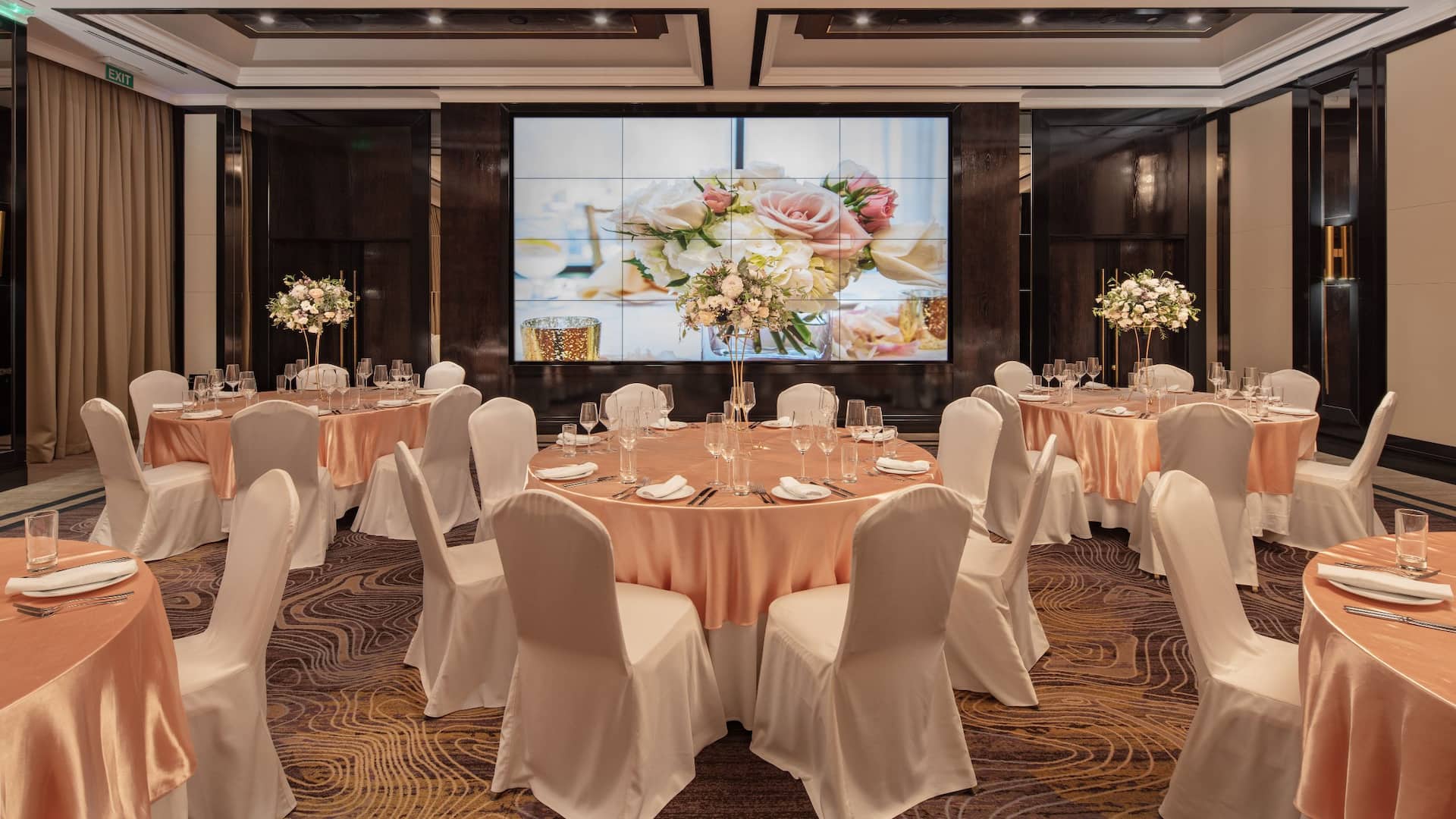 Banquet Hall Venue Set Up for Weddings at the Hotel