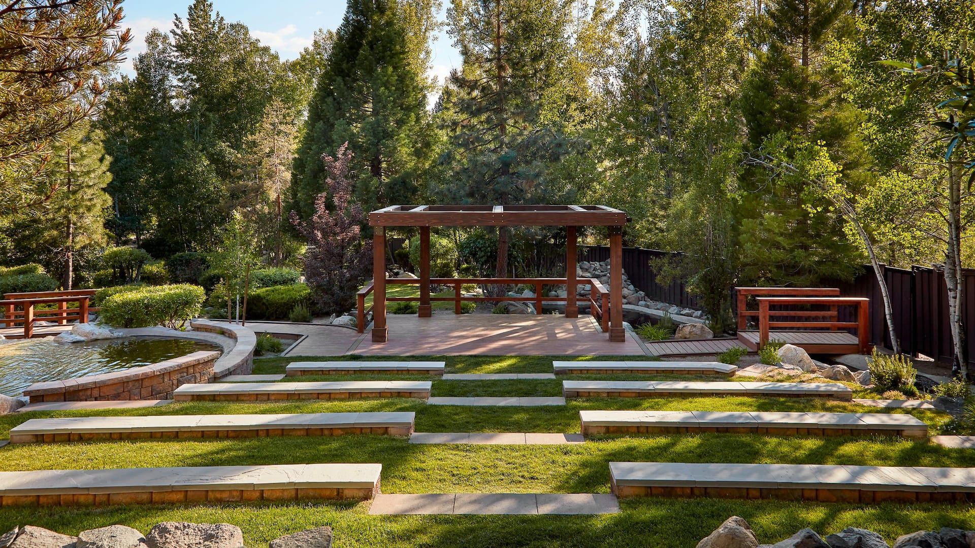 4 of 5 Hyatt Regency Lake Tahoe Resort, Spa and Casino Water Garden Aisle With Seats
