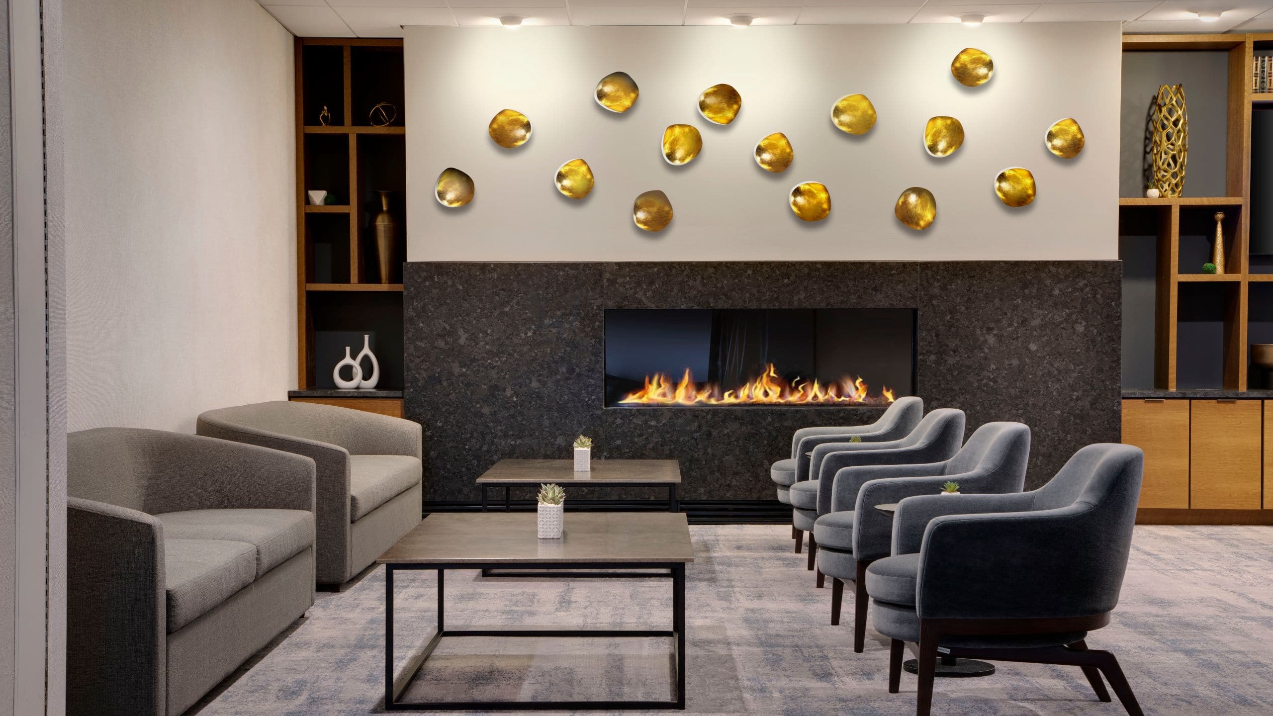 Hyatt Regency Milwaukee Lobby Living Room Fireplace