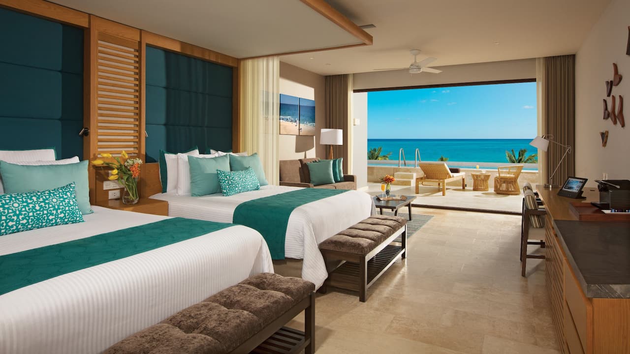 Dreams Playa Mujeres Golf & Spa Resort Preferred Club Junior Suite Swim Out Ocean View Two Queen Beds