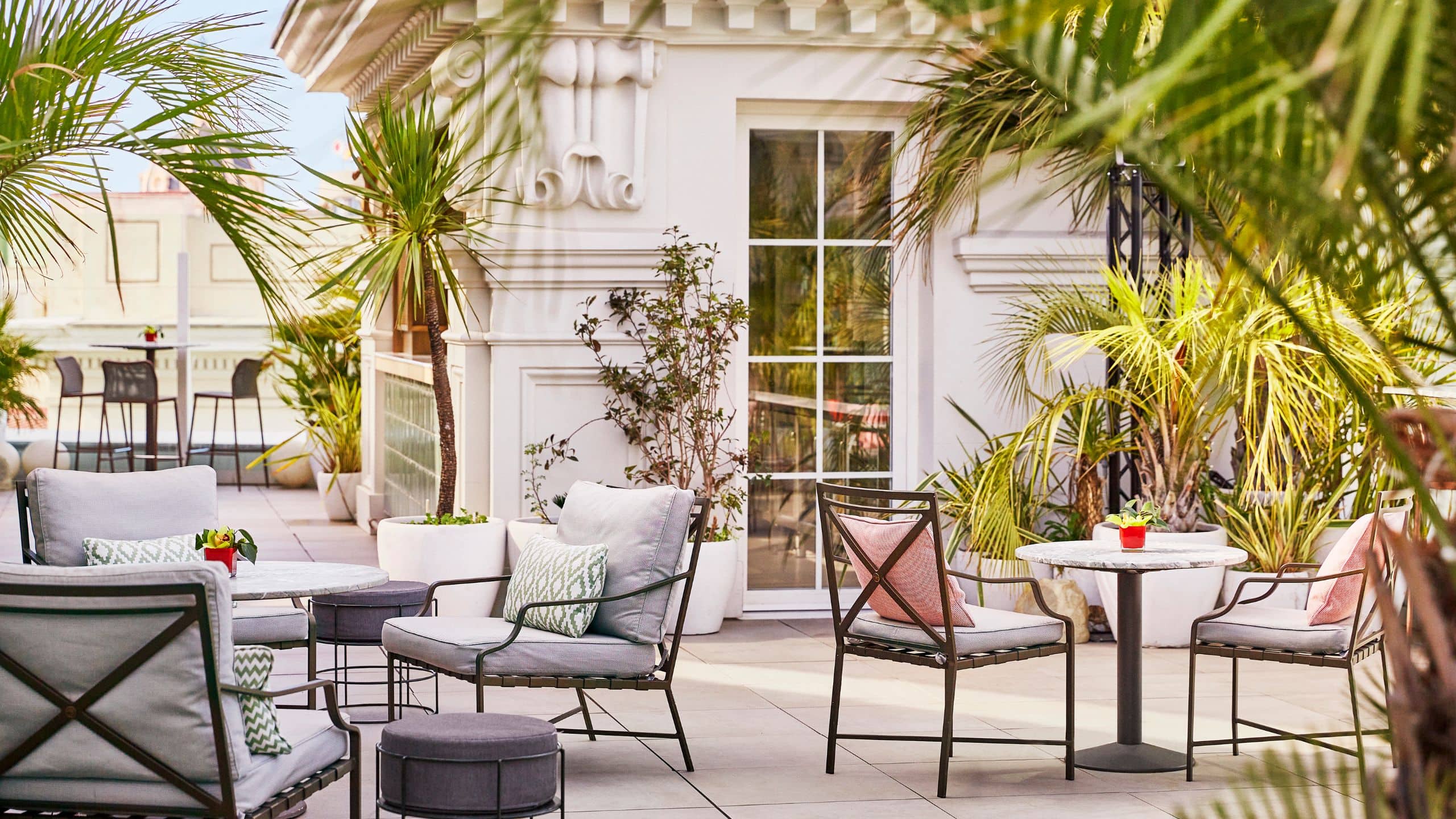 Hyatt Centric Gran Via Madrid Terrace Outdoor Seating Setup