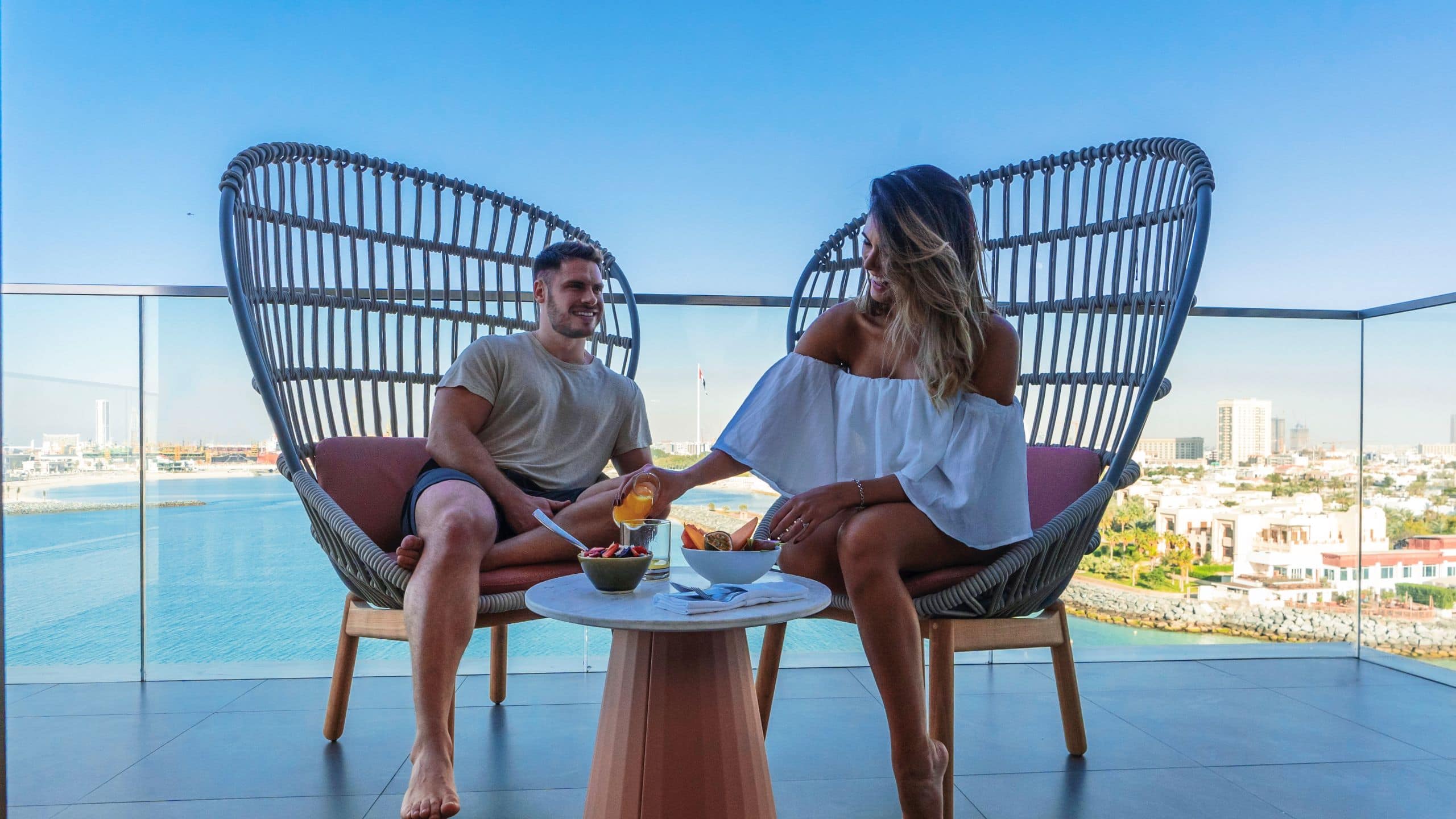 Hyatt Centric Jumeirah Dubai Lifestyle Room Balcony Couple