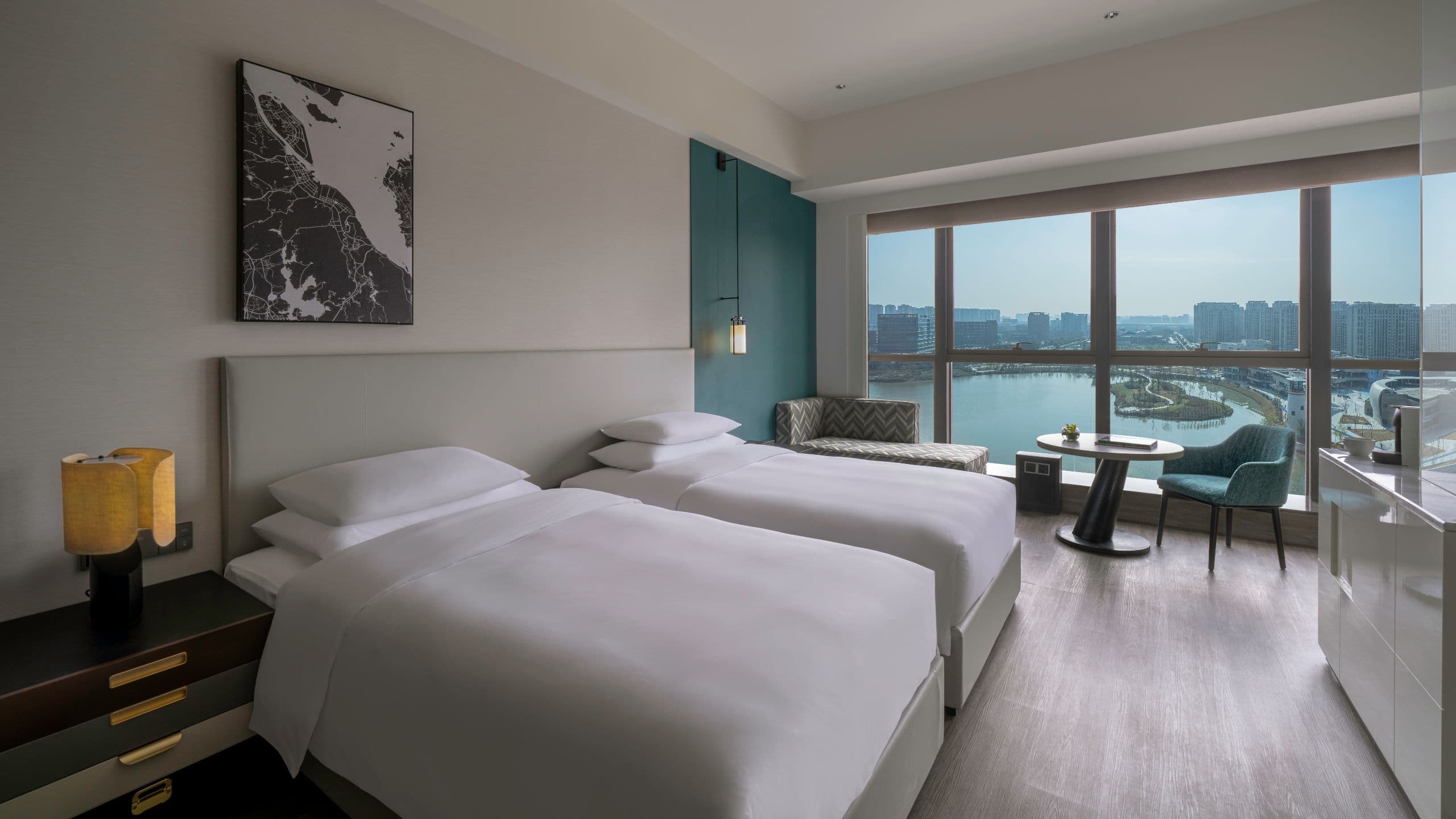 Hyatt Centric Lakeside Ningbo Twin Beds Lake View Layout