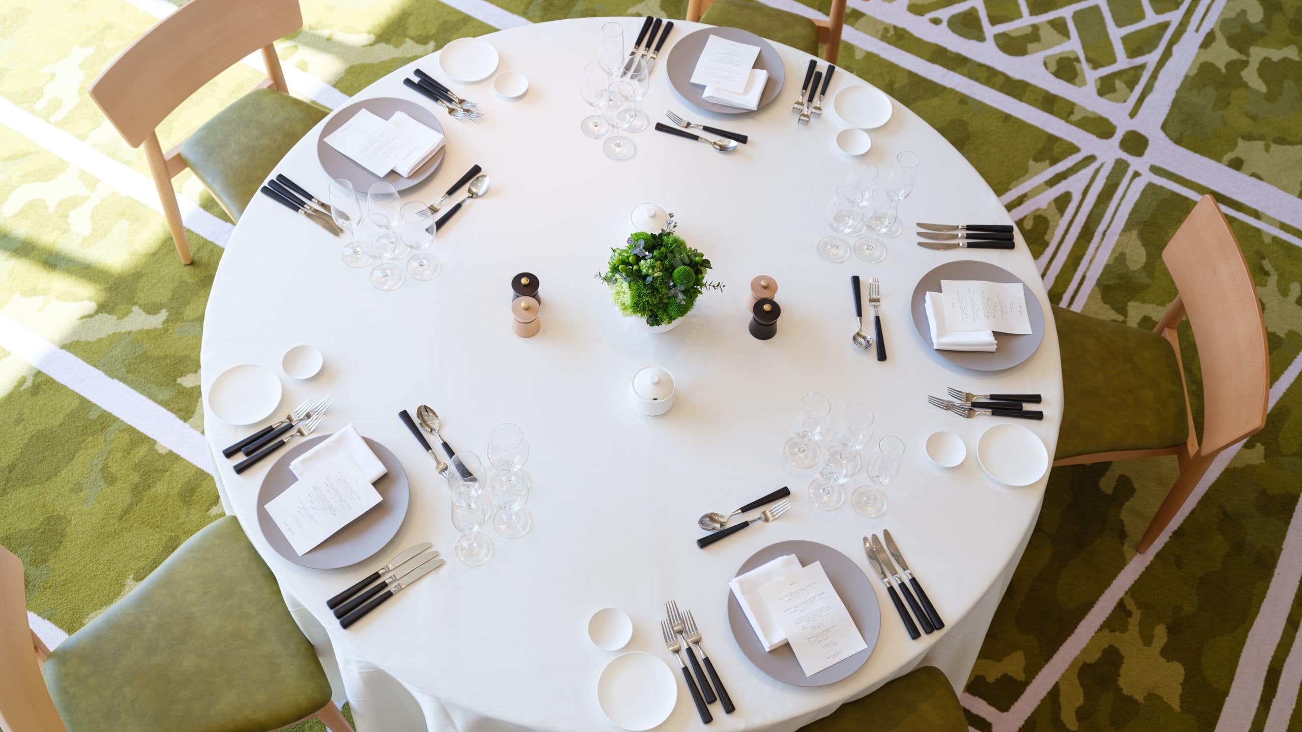 Hyatt Centric Kanazawa Event Space Table Setting Top View