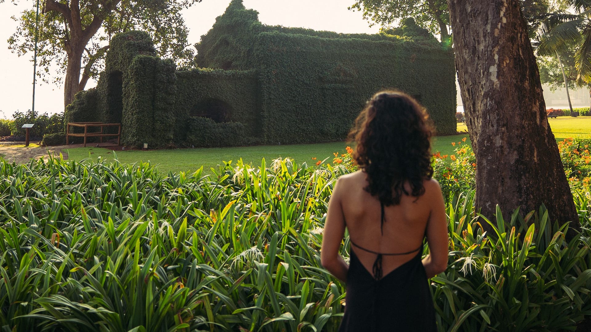 Grand Hyatt Goa Woman Visiting 17th Century Chapel