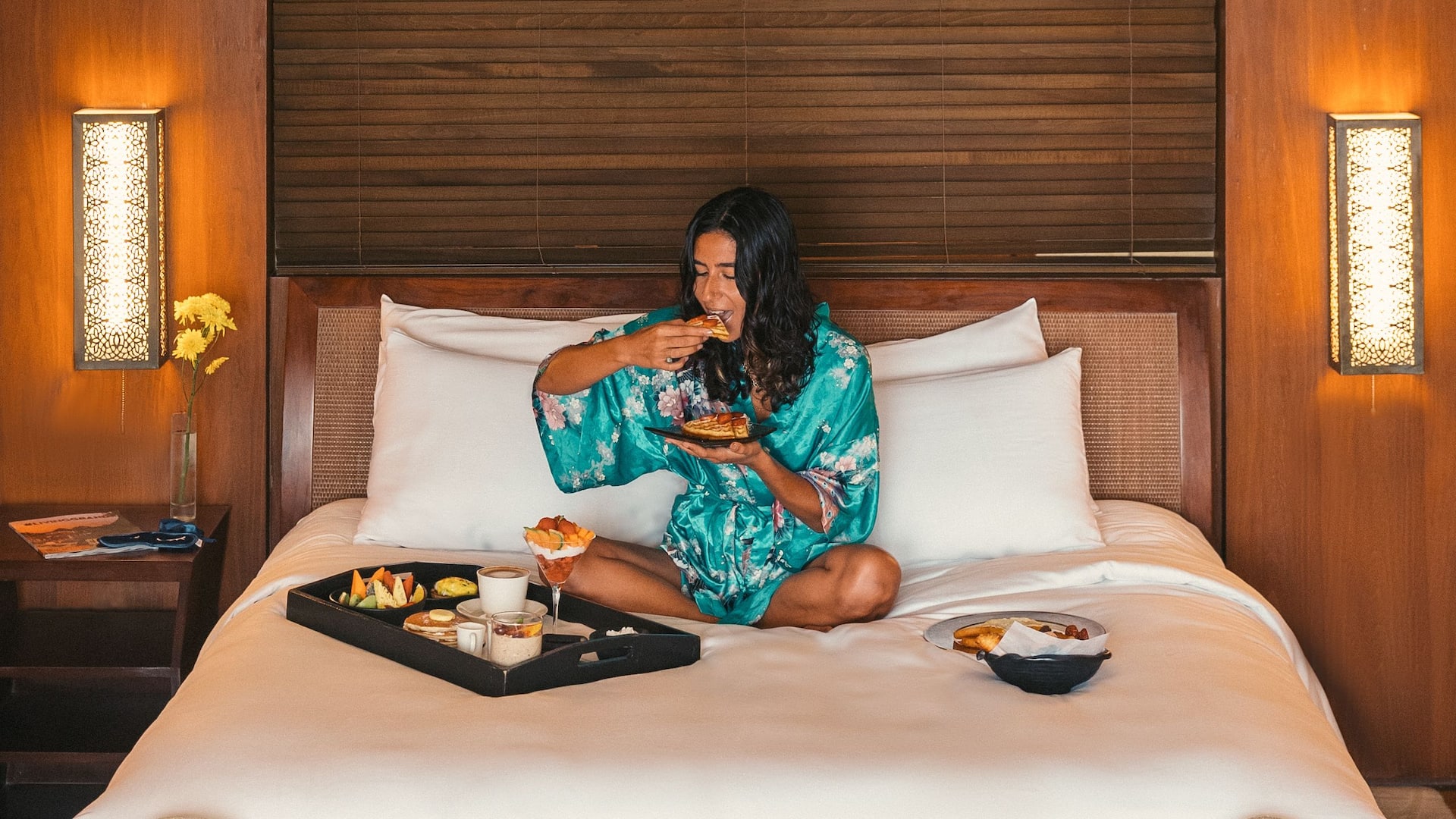 Grand Hyatt Goa In Room Dining On Bed
