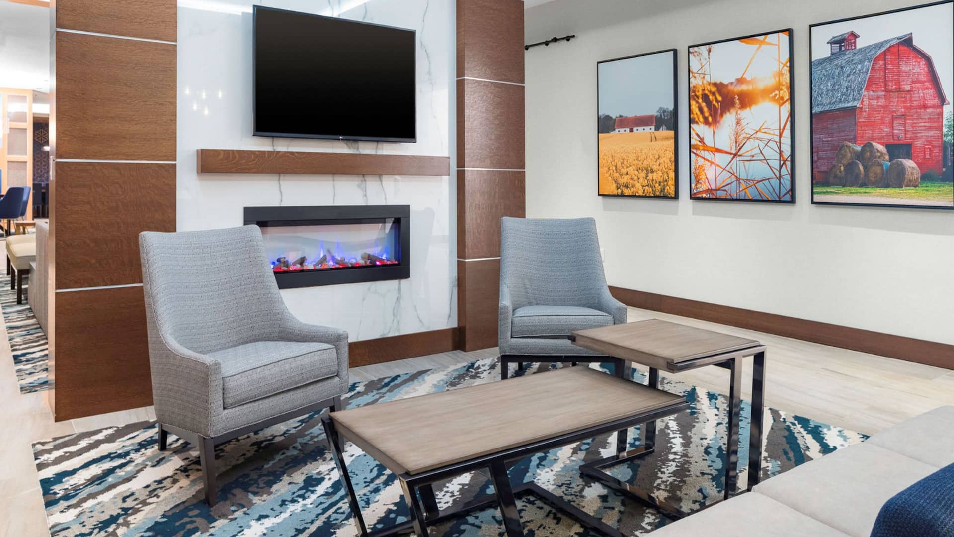 Hyatt House Allentown / Lehigh Valley Lobby Fireplace