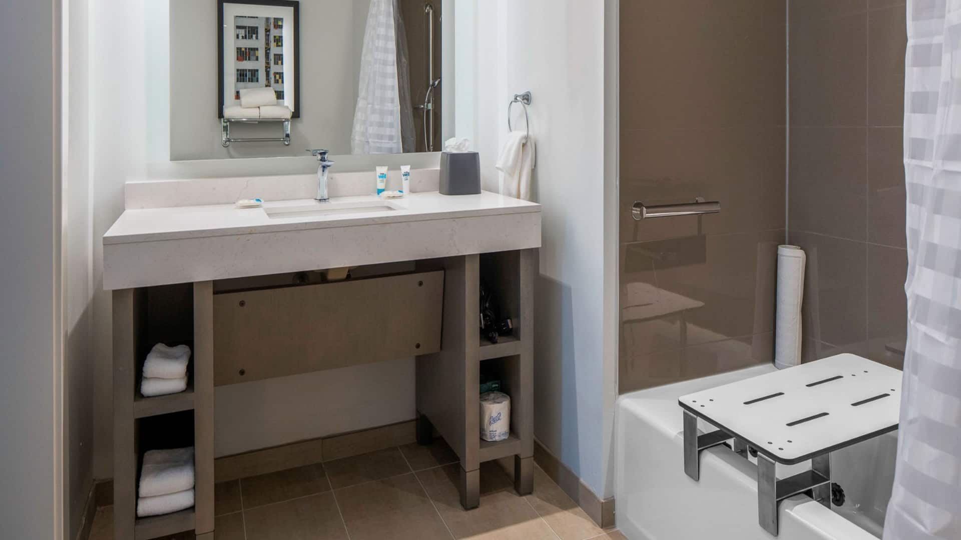 3 of 3 Hyatt House Allentown / Lehigh Valley Accessible Bathroom