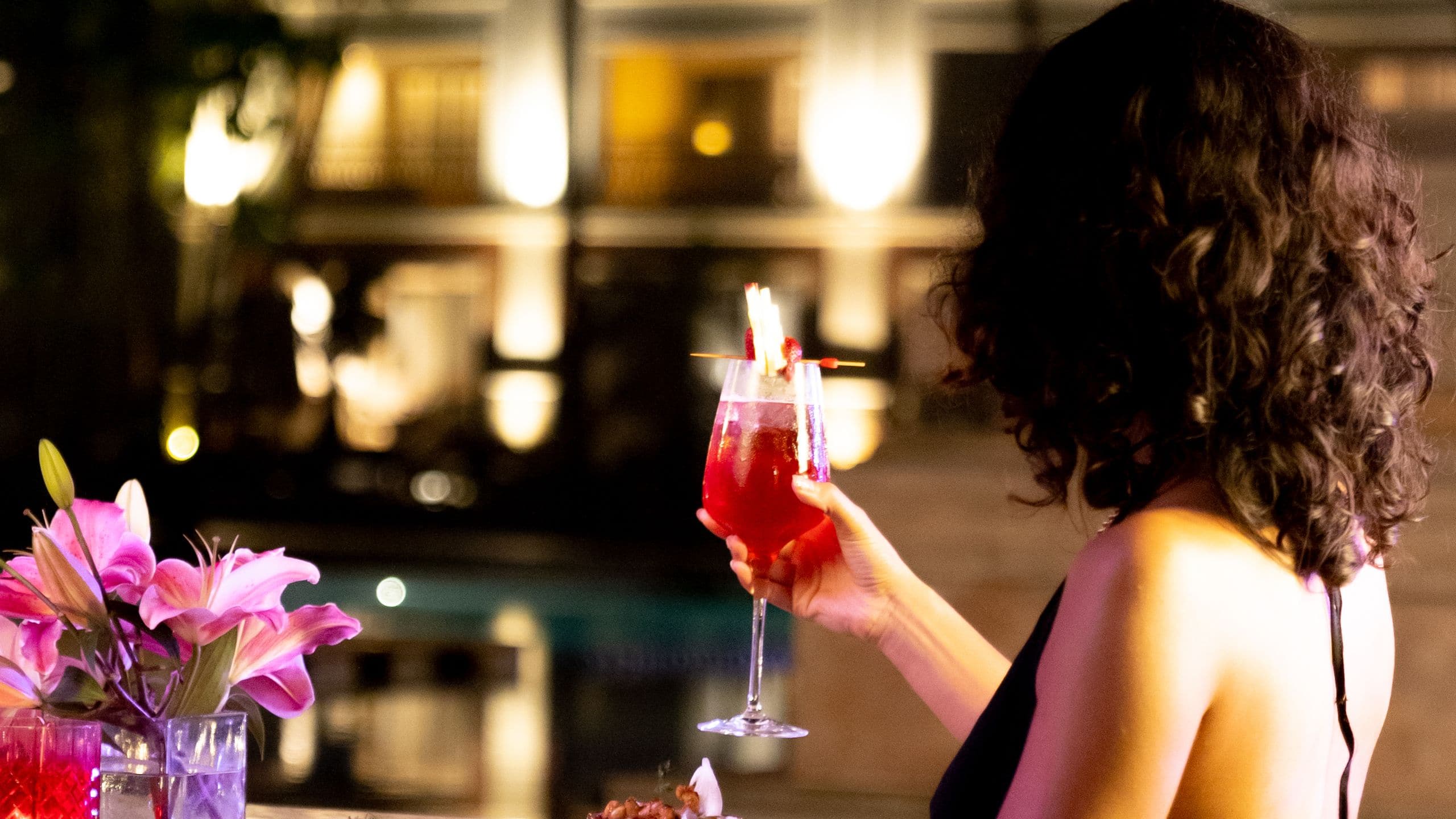 Drinking Cocktail At Pool Bar