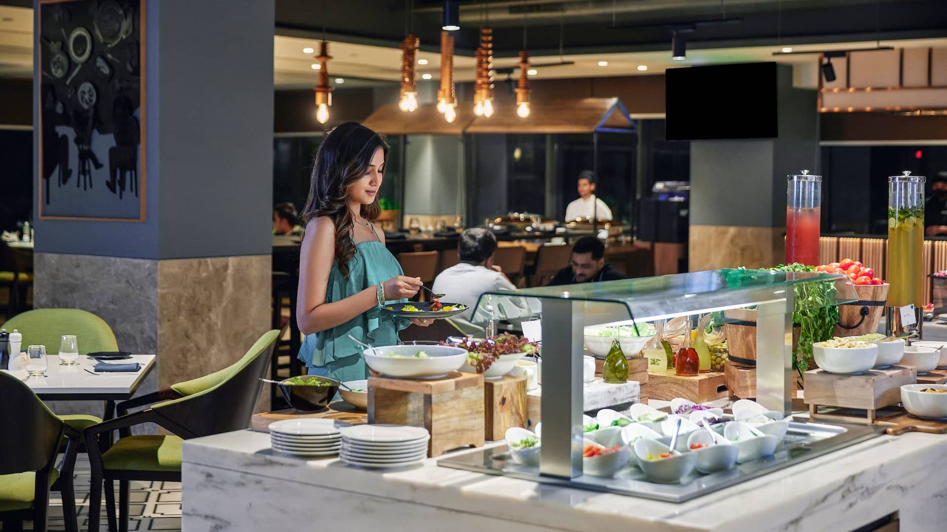 Hyatt Place Vadodara Woman Dining At Buffet