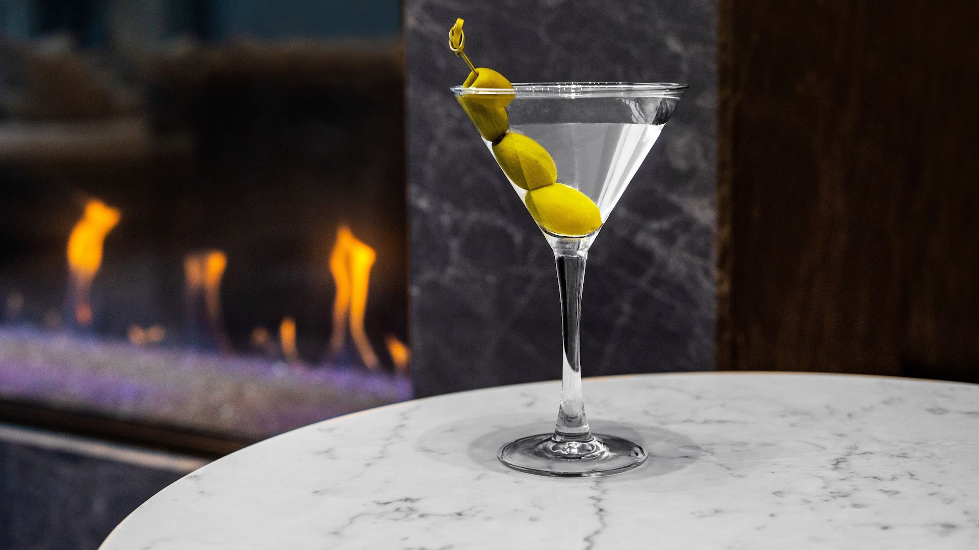Hyatt Regency Morristown Lounge Martini By FIreplace