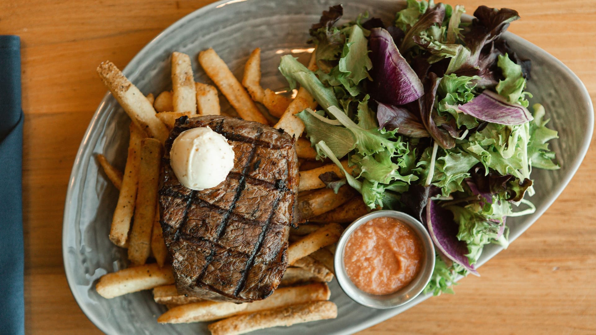 Hyatt Regency Lake Washington at Seattle's Southport Table Steak Frites Salad