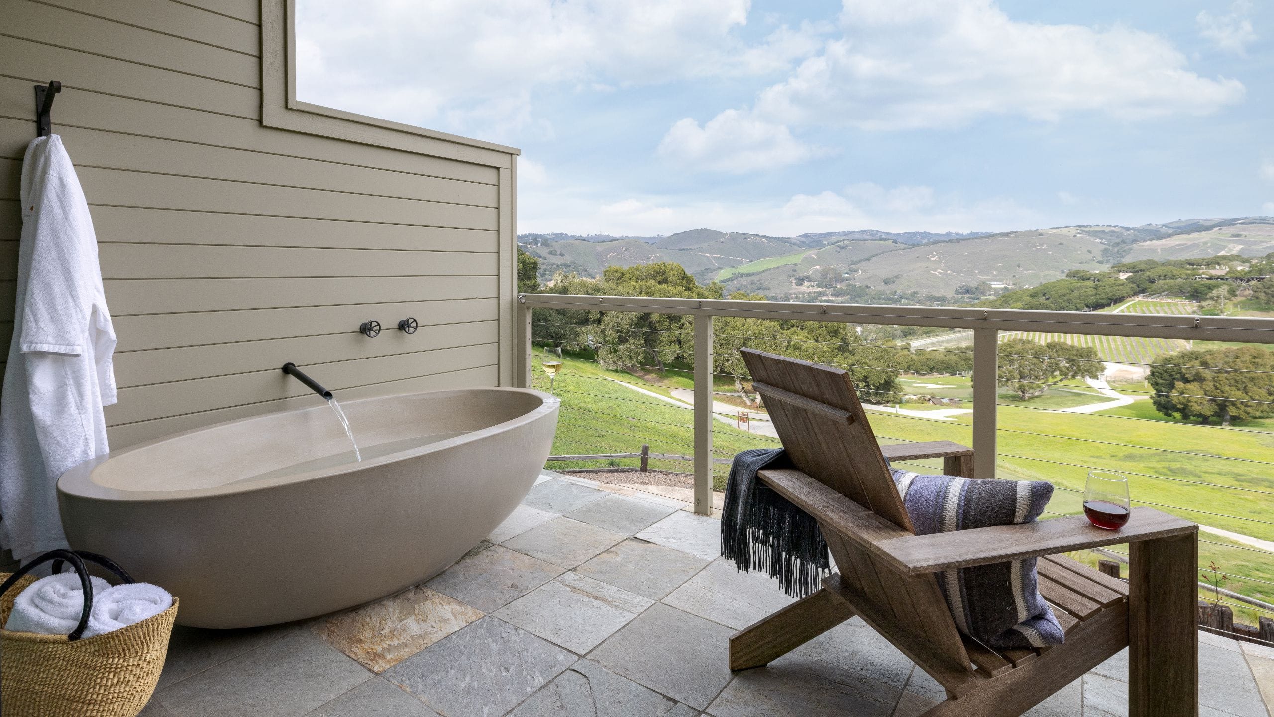 Carmel Valley Ranch Vineyard Suite Balcony Soaking Tub View