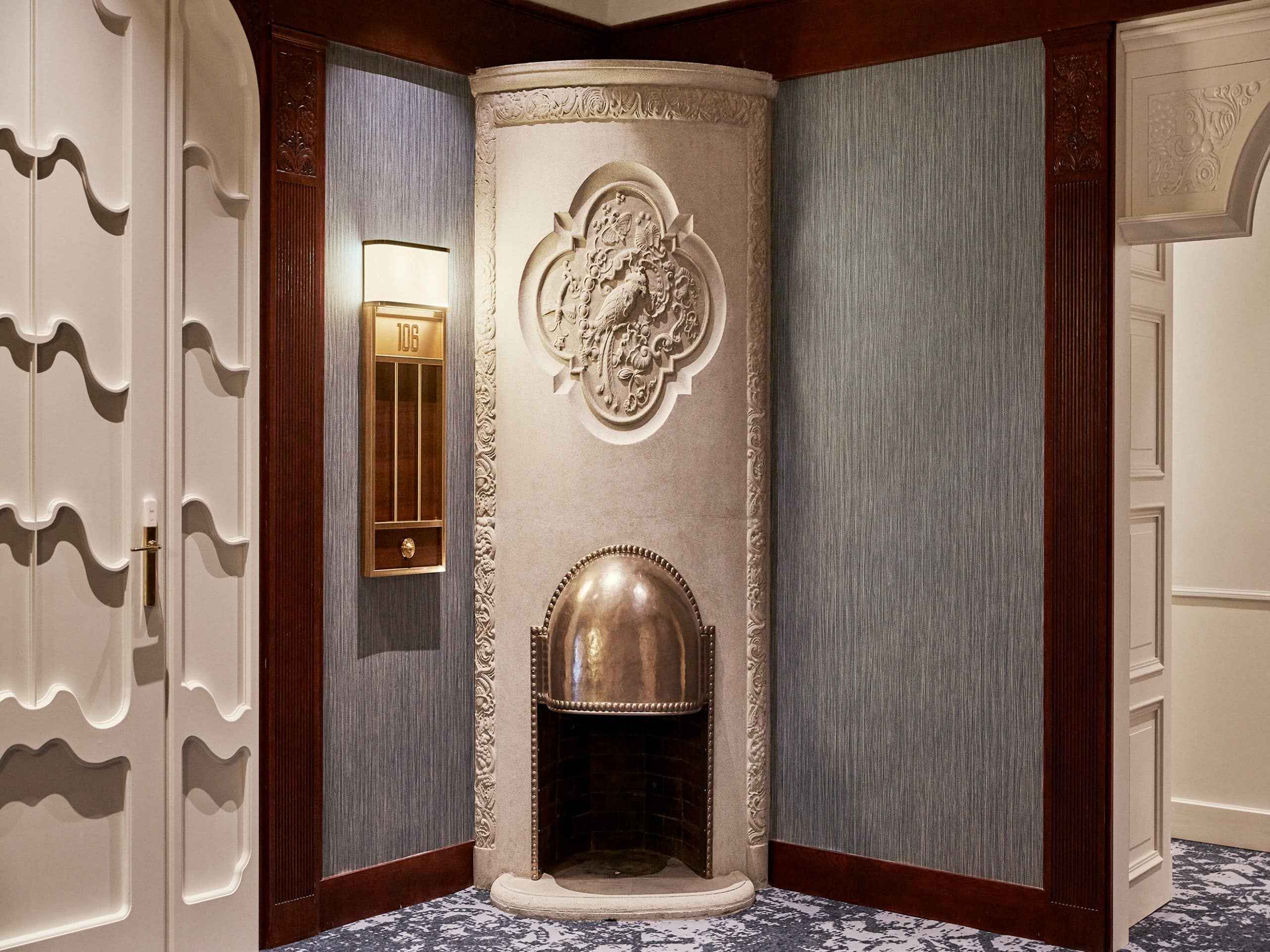 Andaz Prague Hallway Fireplace