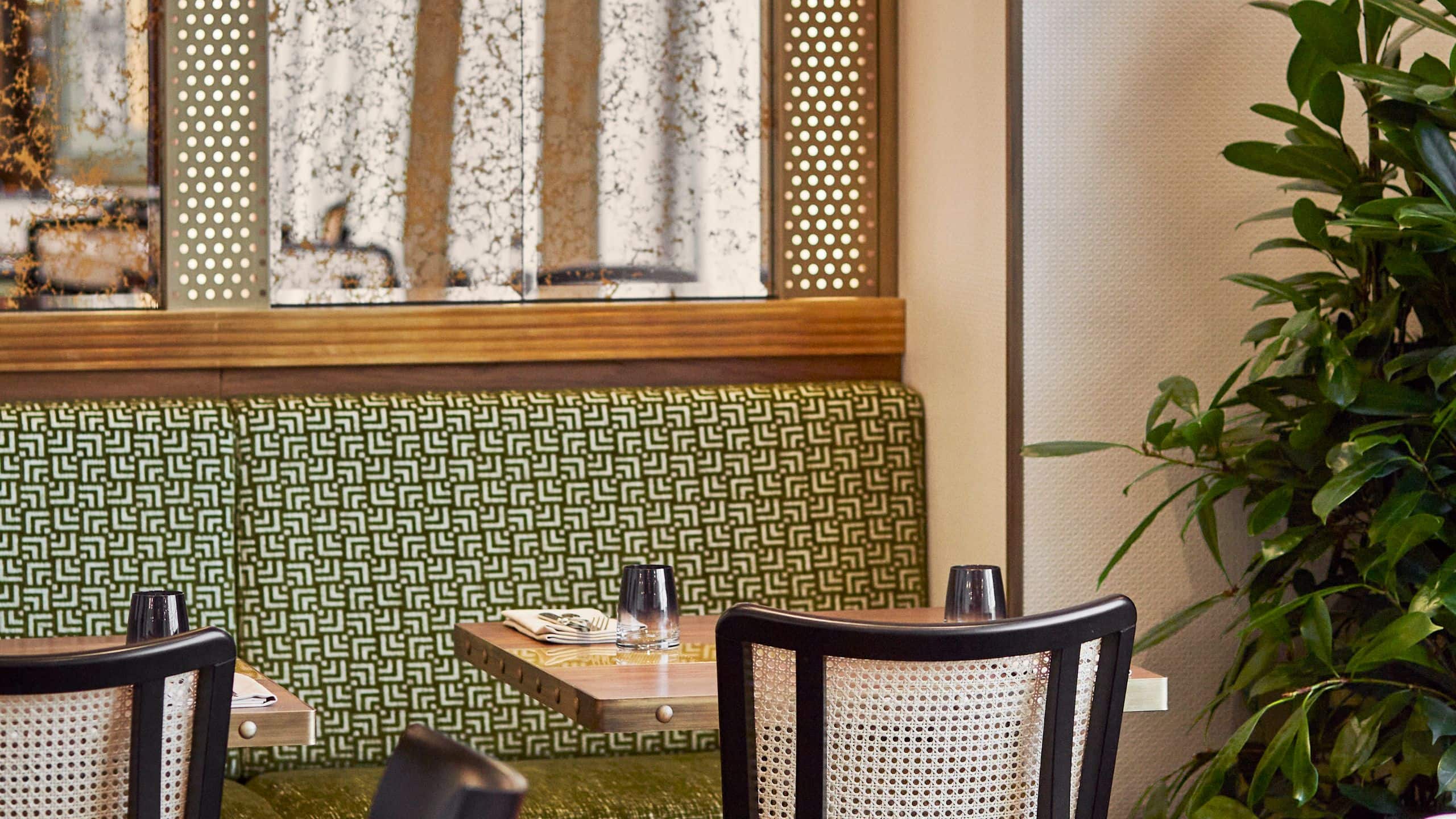 Andaz Prague Zem Mirror Dining Chair Detail