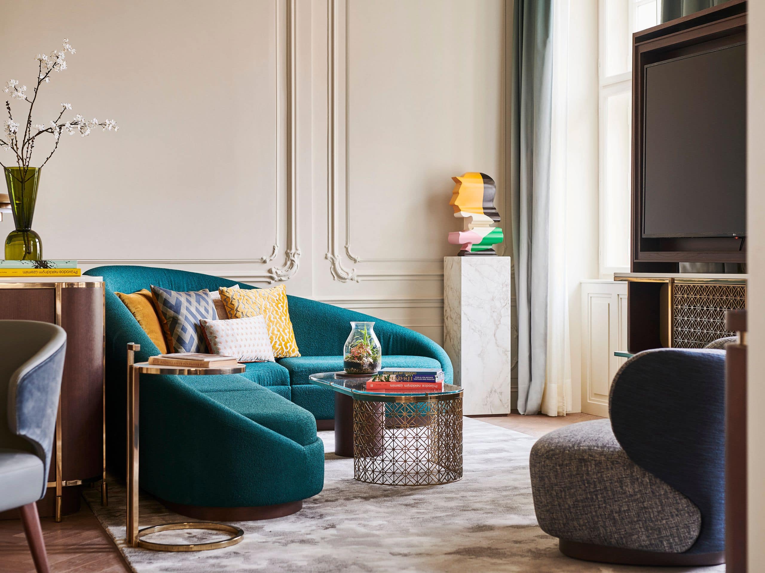 Andaz Prague Wintergarden Residence Suite Living Room Sofa