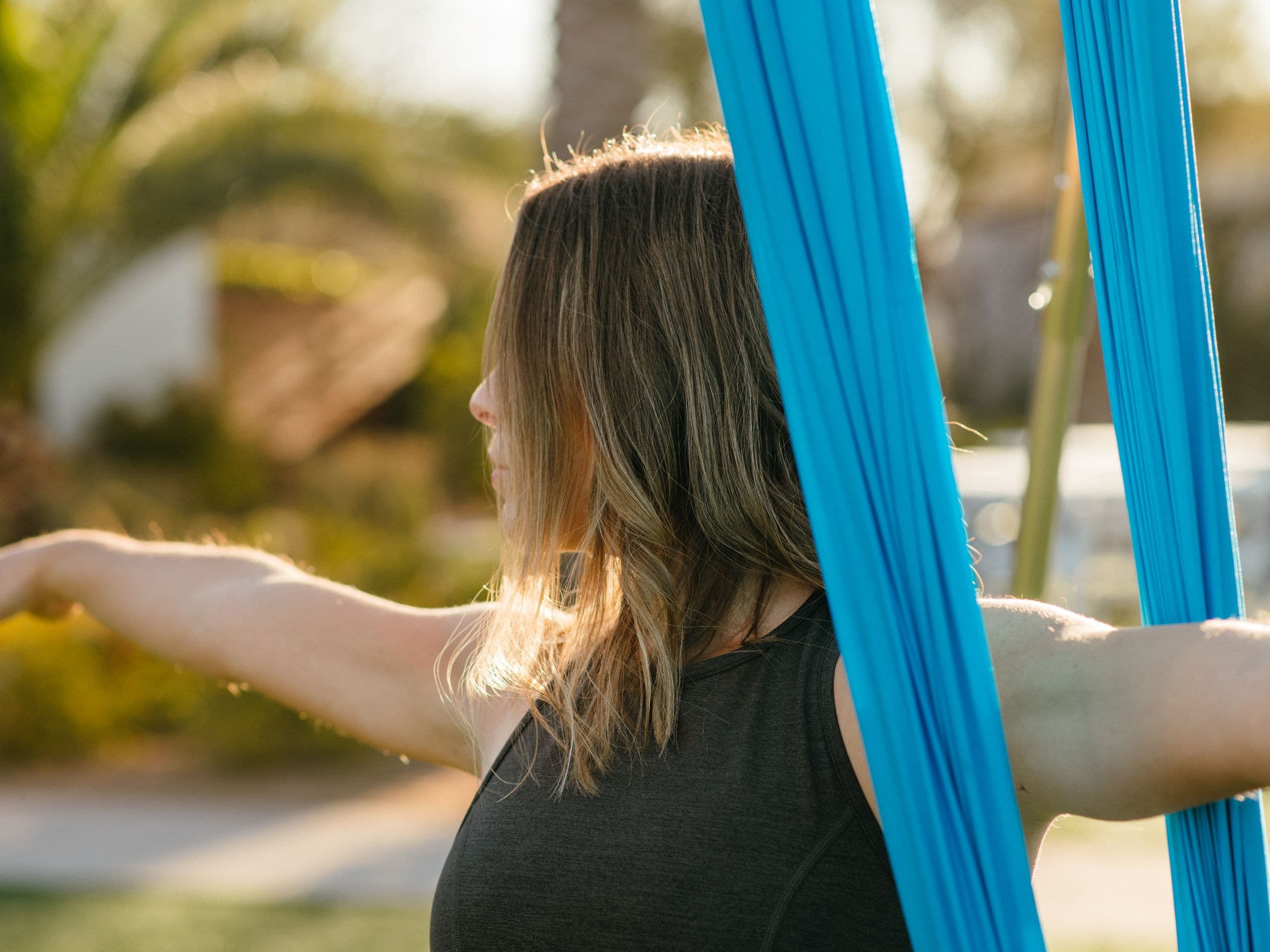 Andaz Scottsdale Resort & Bungalows Woman Aerial Yoga Stretch