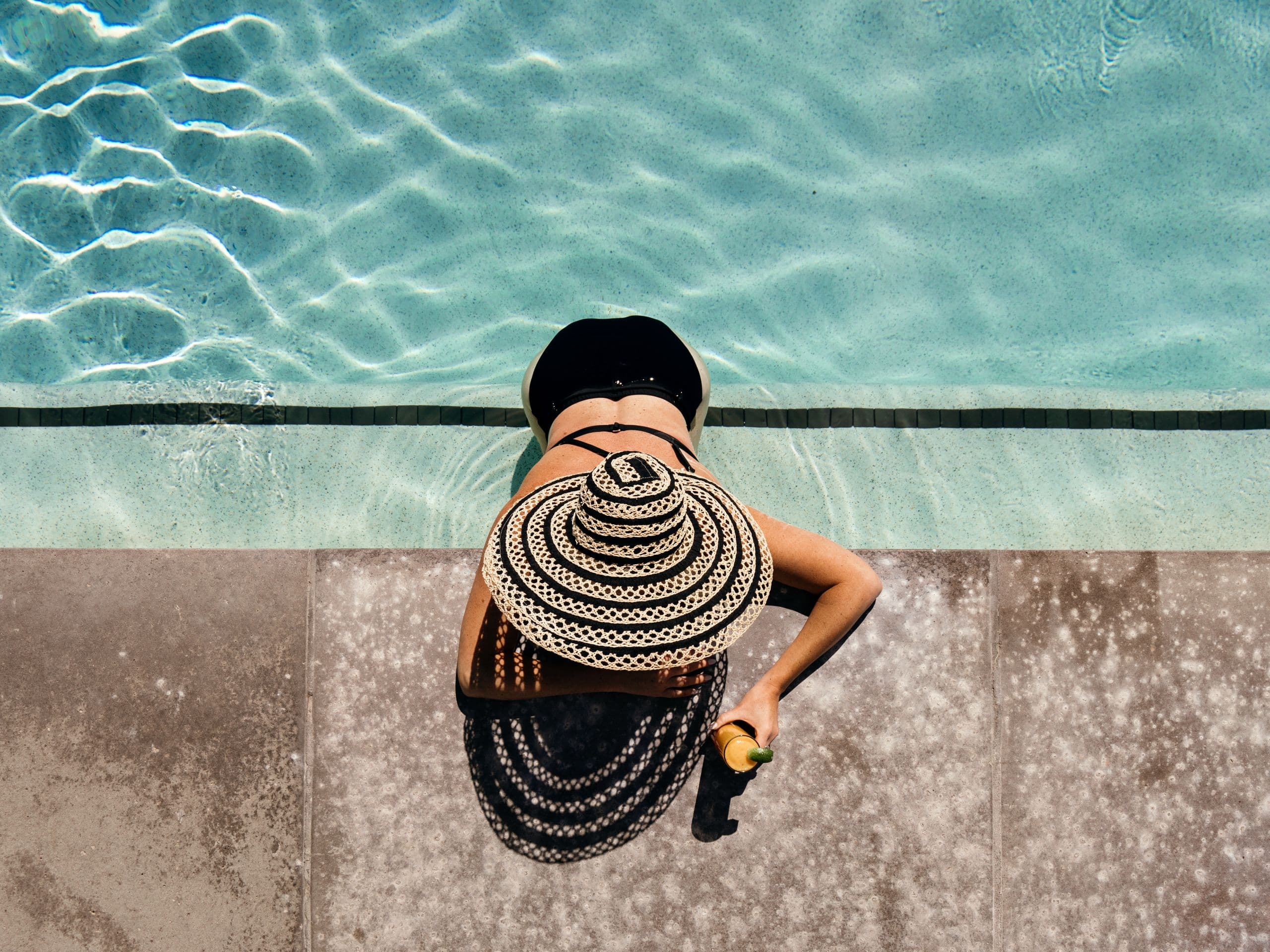 Andaz Scottsdale Resort & Bungalows Woman Drinking Cocktail Poolside