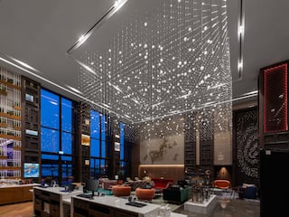 Hyatt Centric Jumeirah Dubai Lobby Light Fixture Seating Area