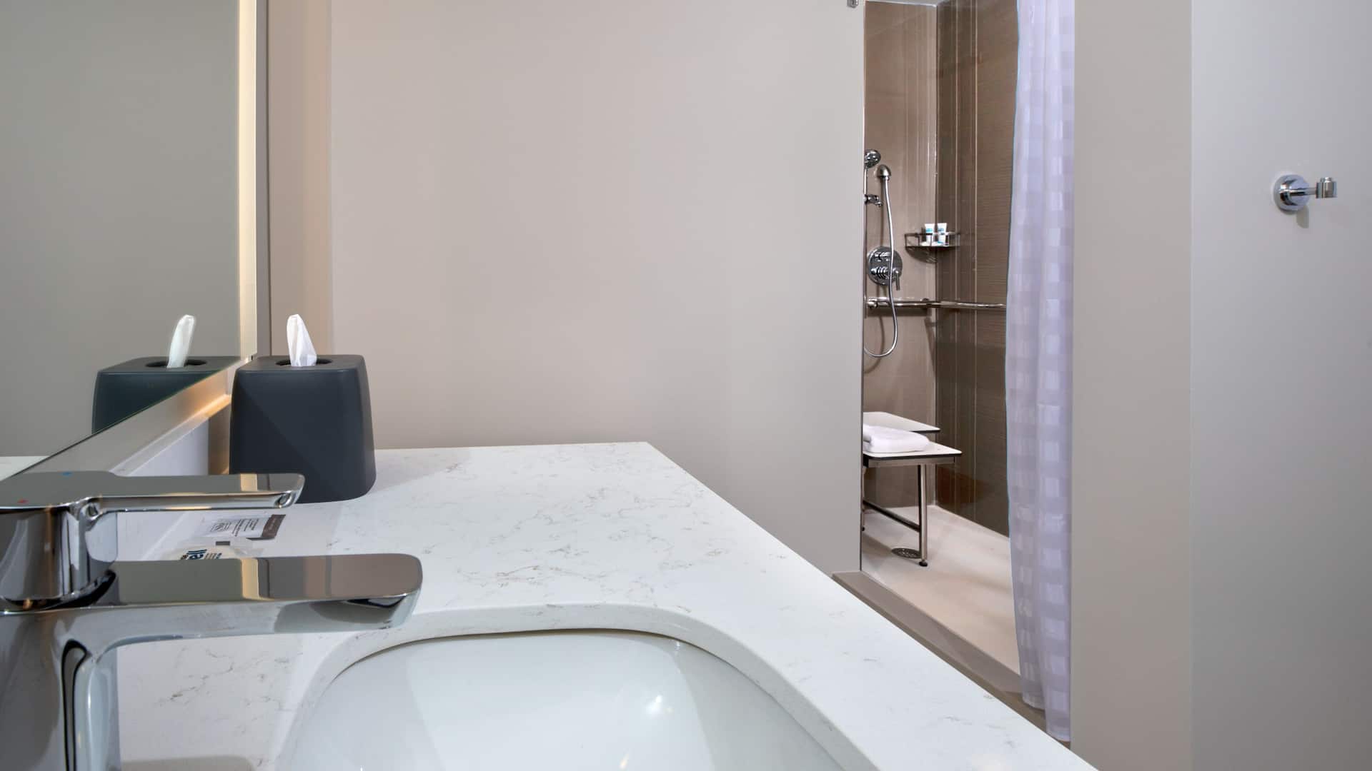 2/2 Hyatt House Lewes / Rehoboth Beach Accessible King Den Bathroom Shower