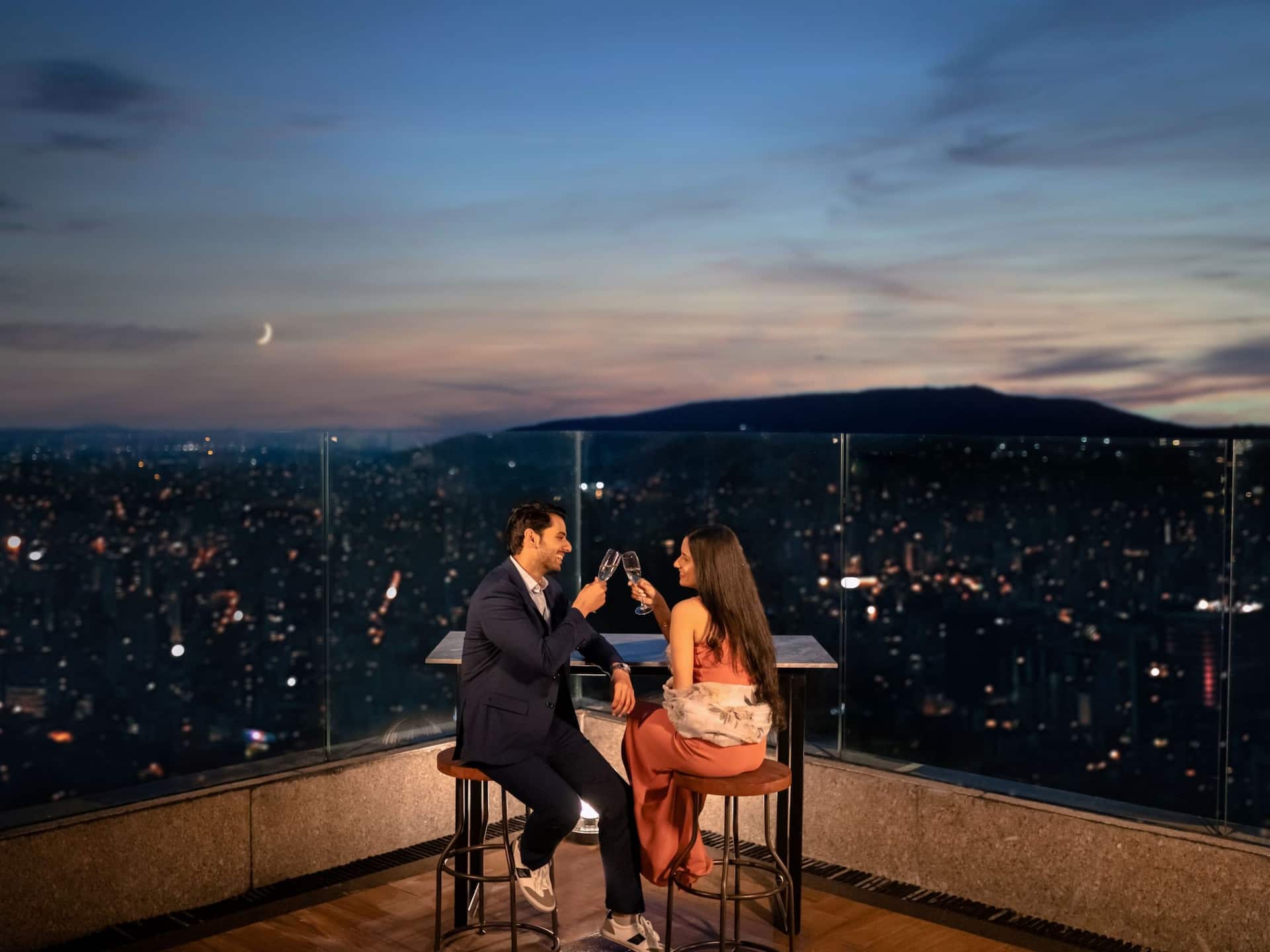Hyatt Regency Dehradun Couple Toasting Beyul Drinks