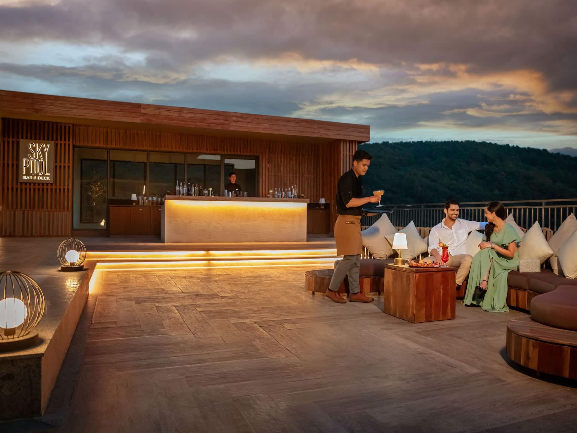 Hyatt Regency Dehradun Couple Cocktail At Sky Pool Bar