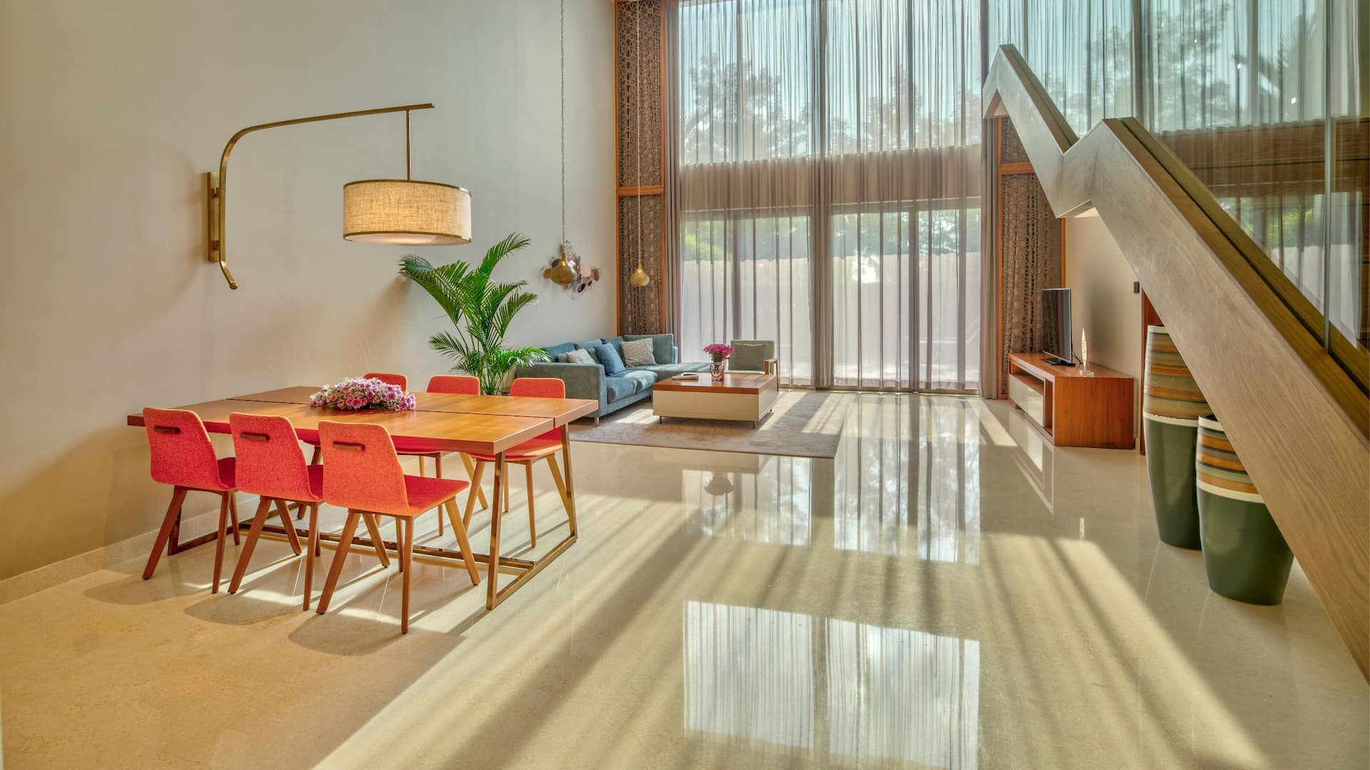 Grand Hyatt Kochi Bolgatty Cokgh Villa Living Area Kitchen To Window Wide