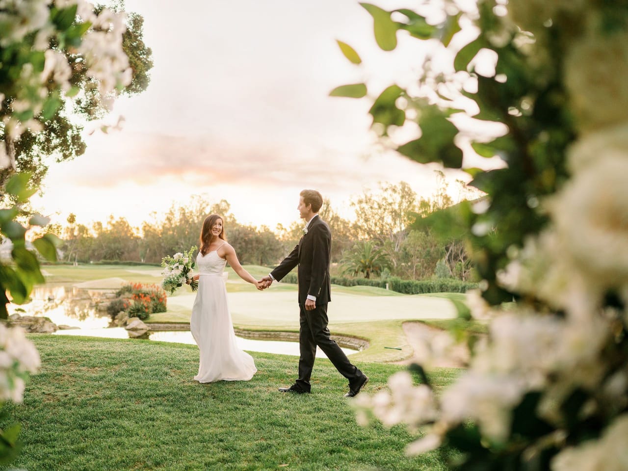 A beautifully decorated wedding reception table in Carlsbad