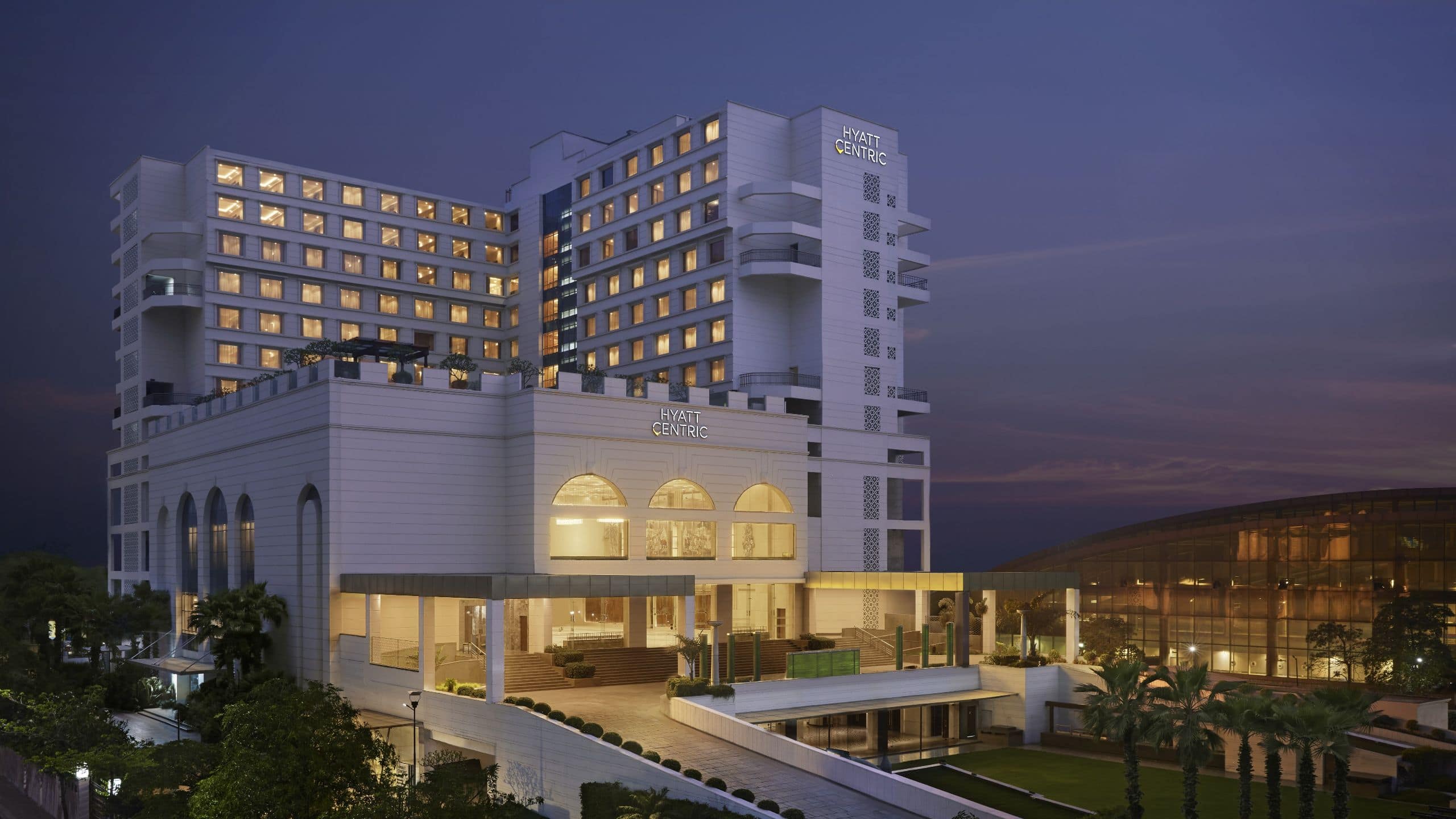 Hyatt Centric Janakpuri New Delhi Facade Evening