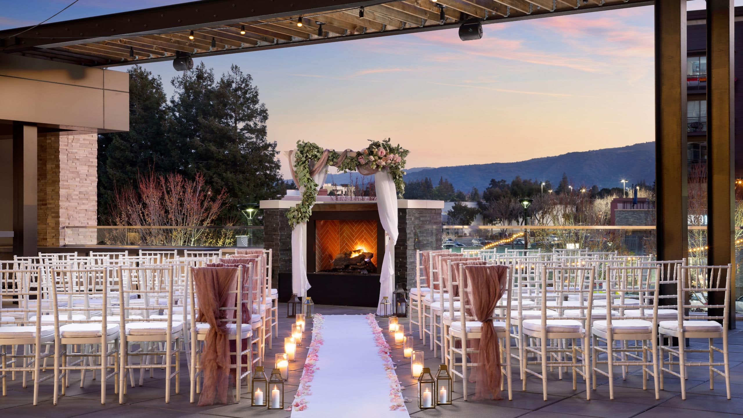 Hyatt Centric Mountain View Wedding Ceremony Dusk
